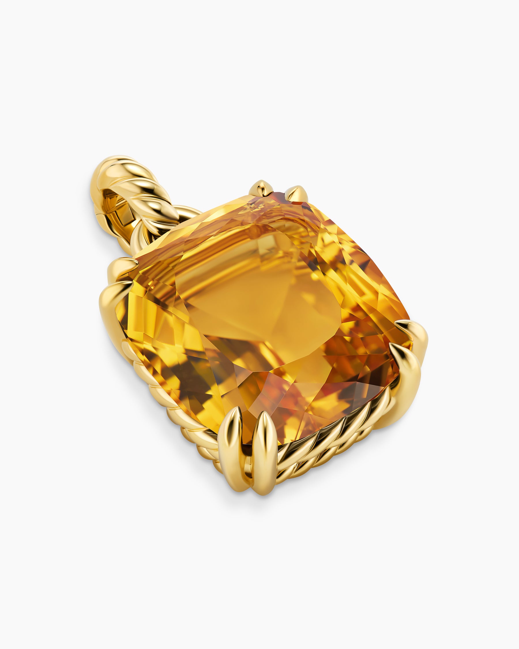 Marbella Pendant in 18K Yellow Gold with Citrine, 22mm - Image 3