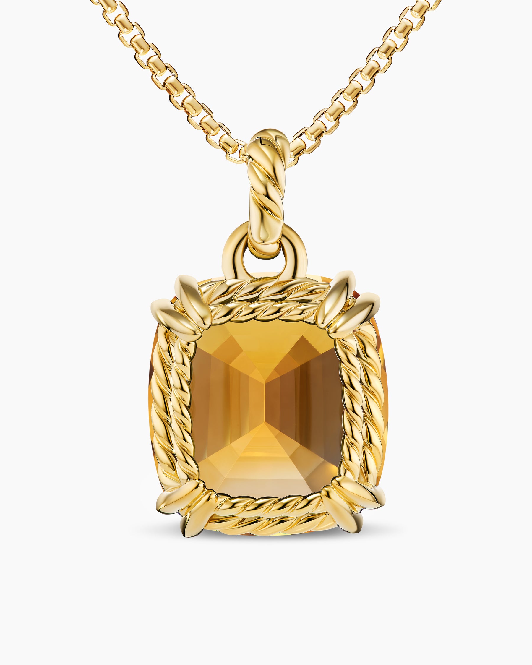 Marbella Pendant in 18K Yellow Gold with Citrine, 22mm - Image 4