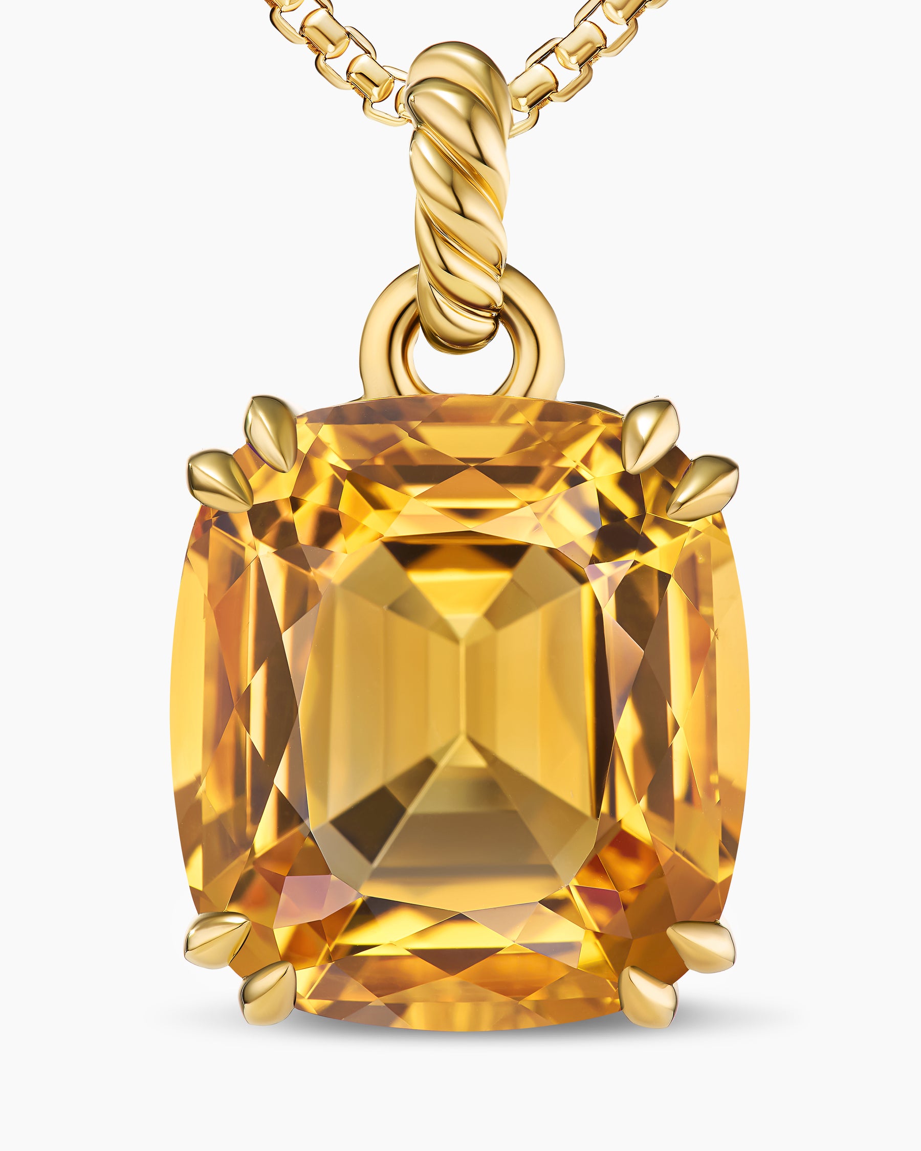 Marbella Pendant in 18K Yellow Gold with Citrine, 22mm - Image 5