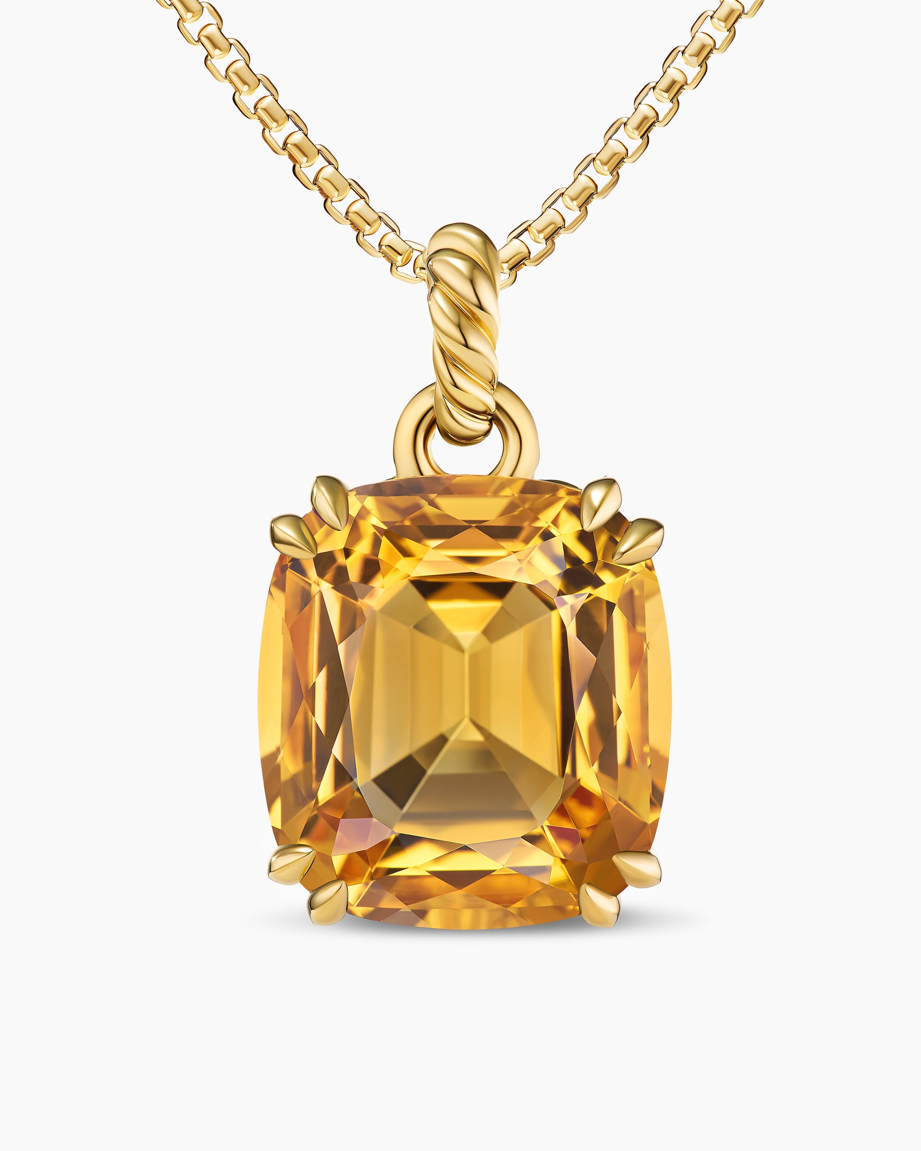 Marbella Pendant in 18K Yellow Gold with Citrine, 22mm