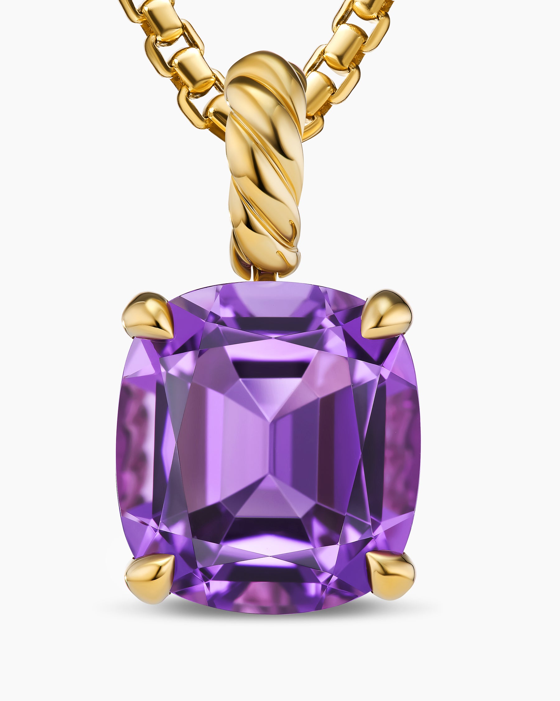 Marbella Pendant in 18K Yellow Gold with Amethyst, 12mm - Image 5