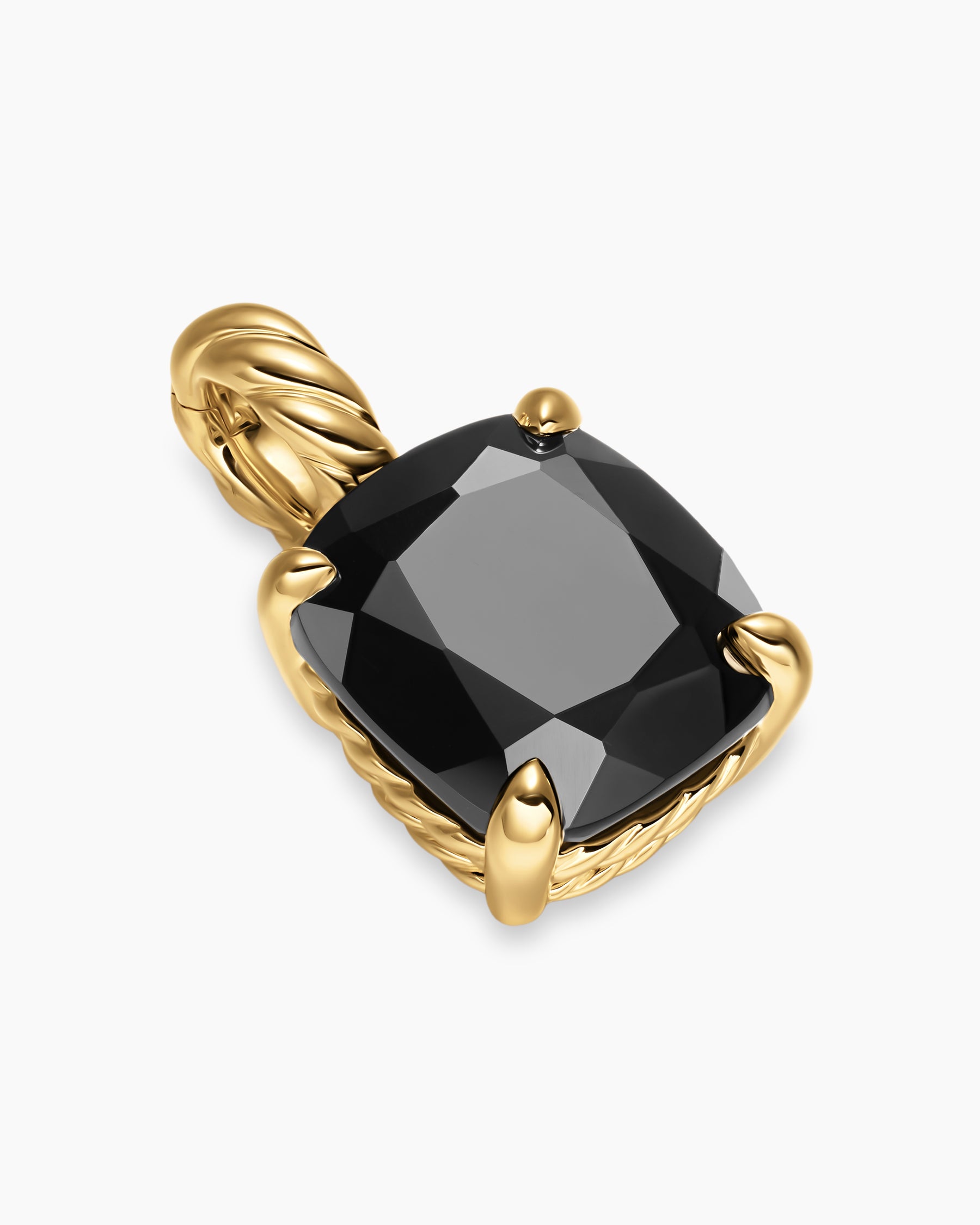 Marbella Pendant in 18K Yellow Gold with Black Onyx, 12mm - Image 3