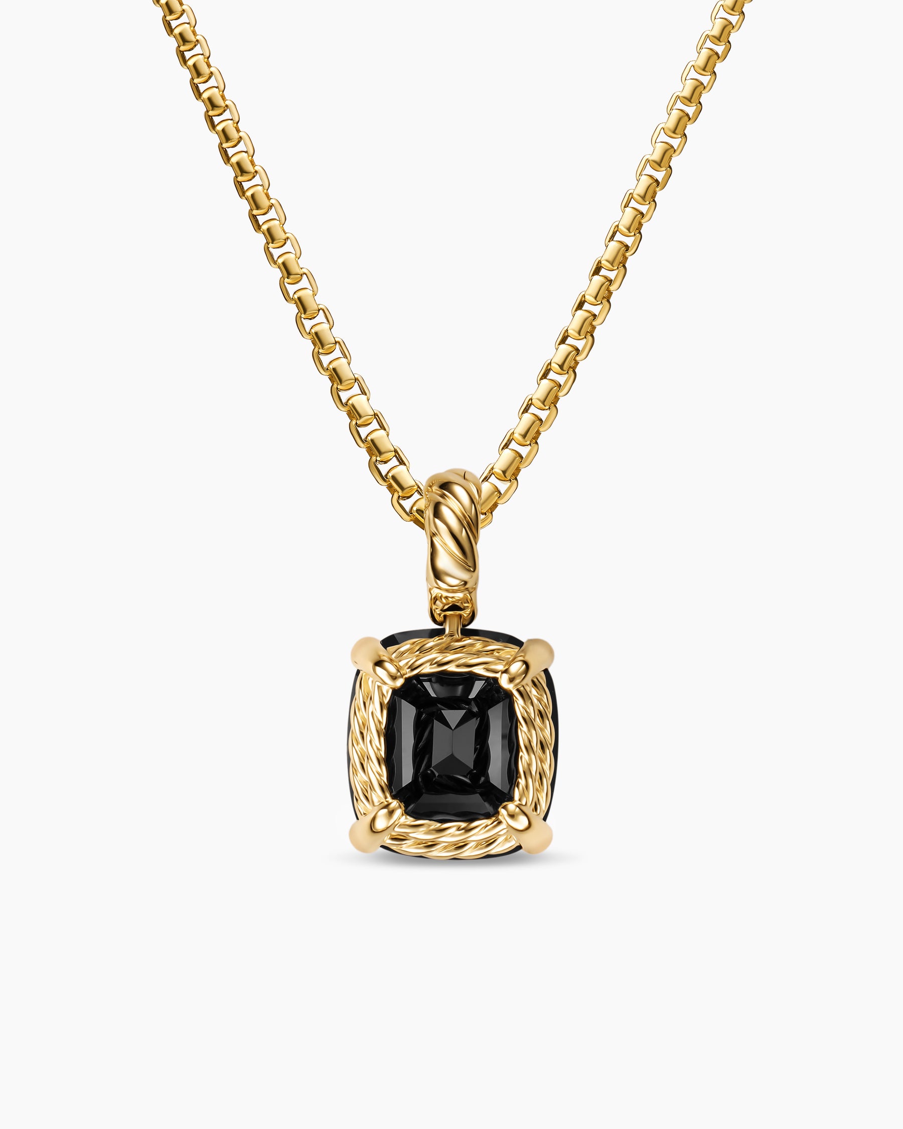 Marbella Pendant in 18K Yellow Gold with Black Onyx, 12mm - Image 4