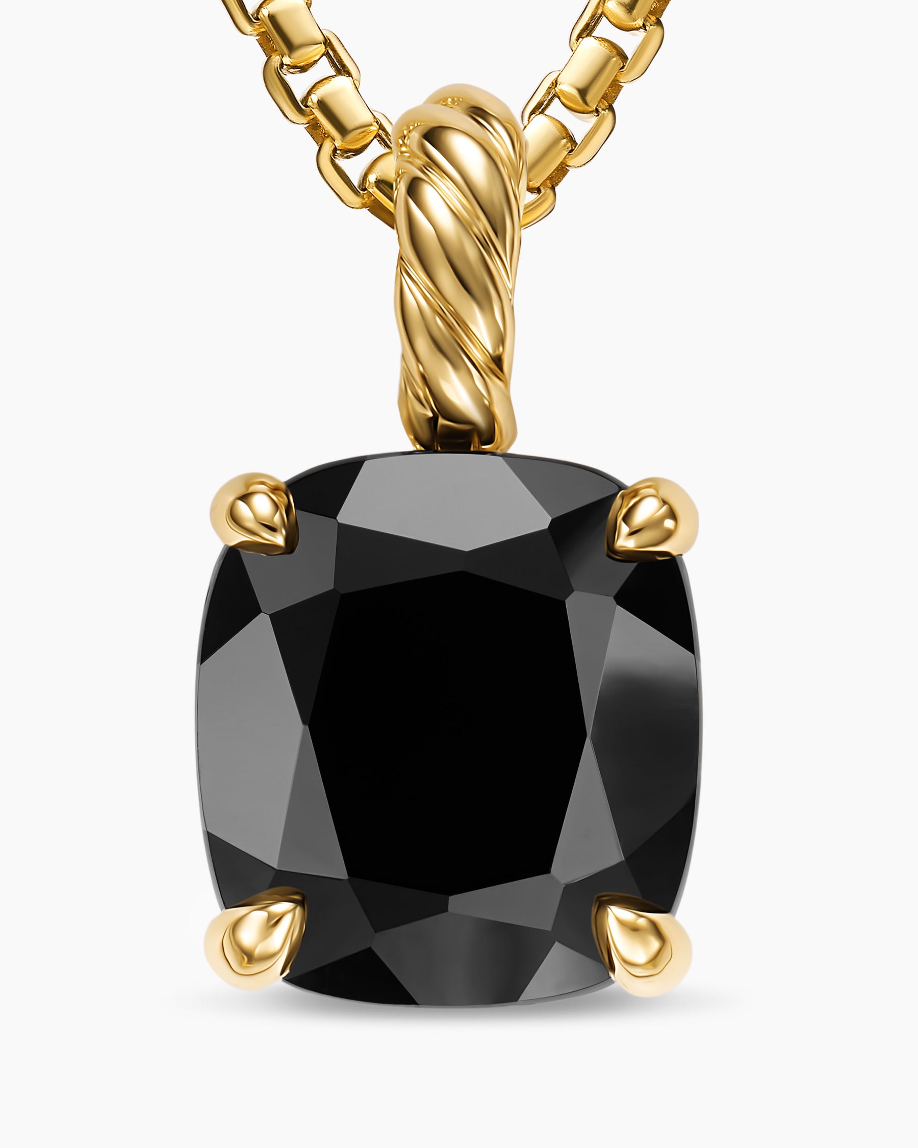 Marbella Pendant in 18K Yellow Gold with Black Onyx, 12mm - Image 5