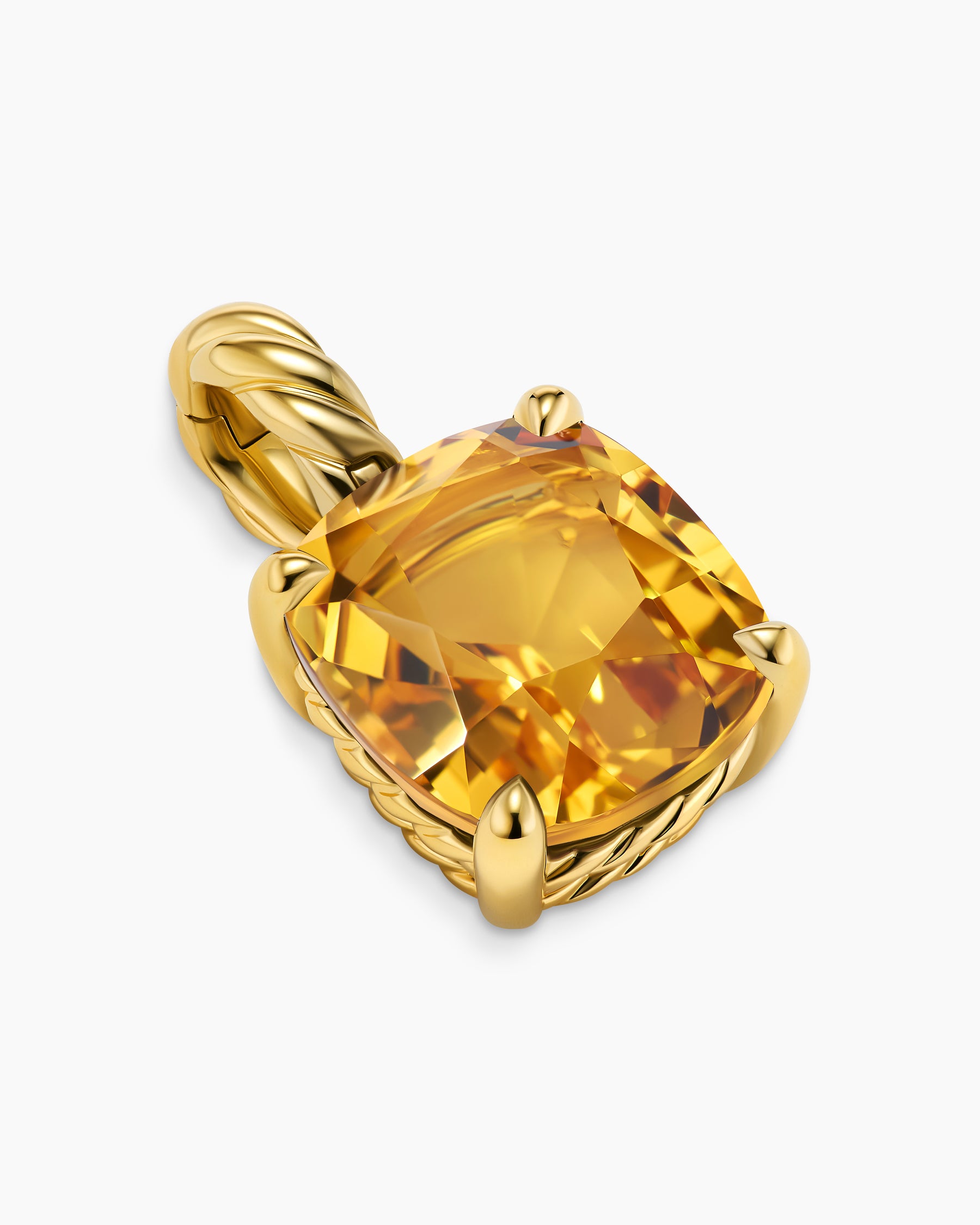 Marbella Pendant in 18K Yellow Gold with Citrine, 12mm - Image 3