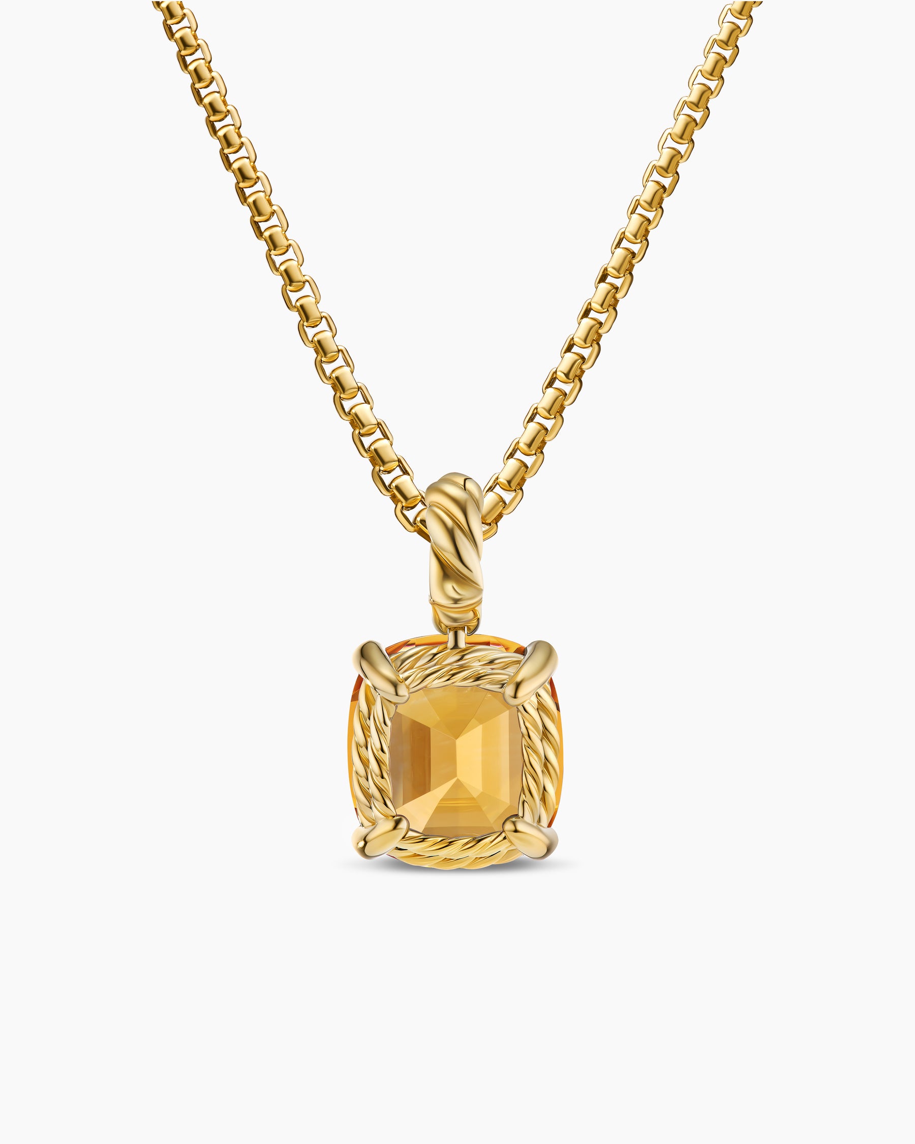 Marbella Pendant in 18K Yellow Gold with Citrine, 12mm - Image 4