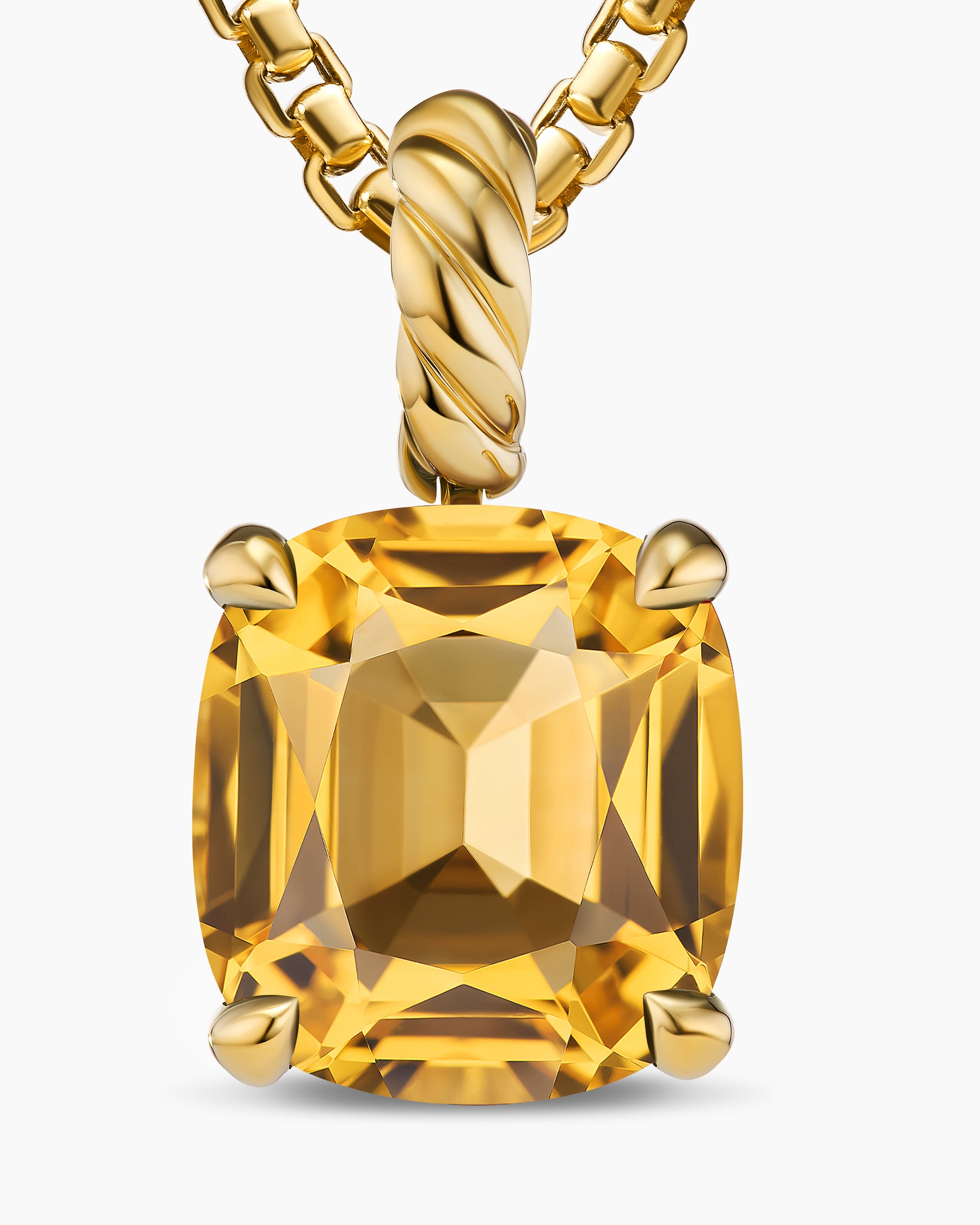 Marbella Pendant in 18K Yellow Gold with Citrine, 12mm - Image 5
