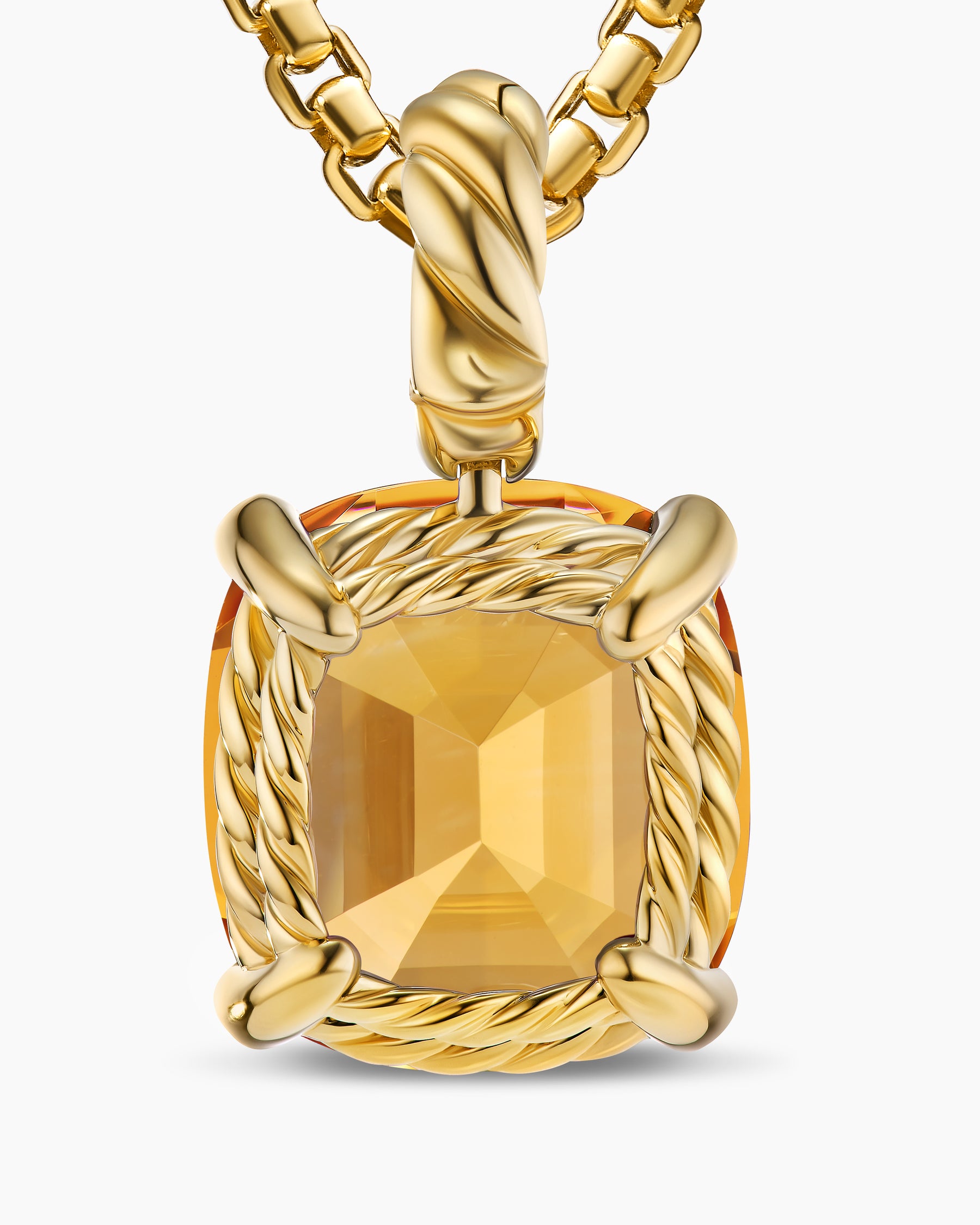 Marbella Pendant in 18K Yellow Gold with Citrine, 12mm - Image 6