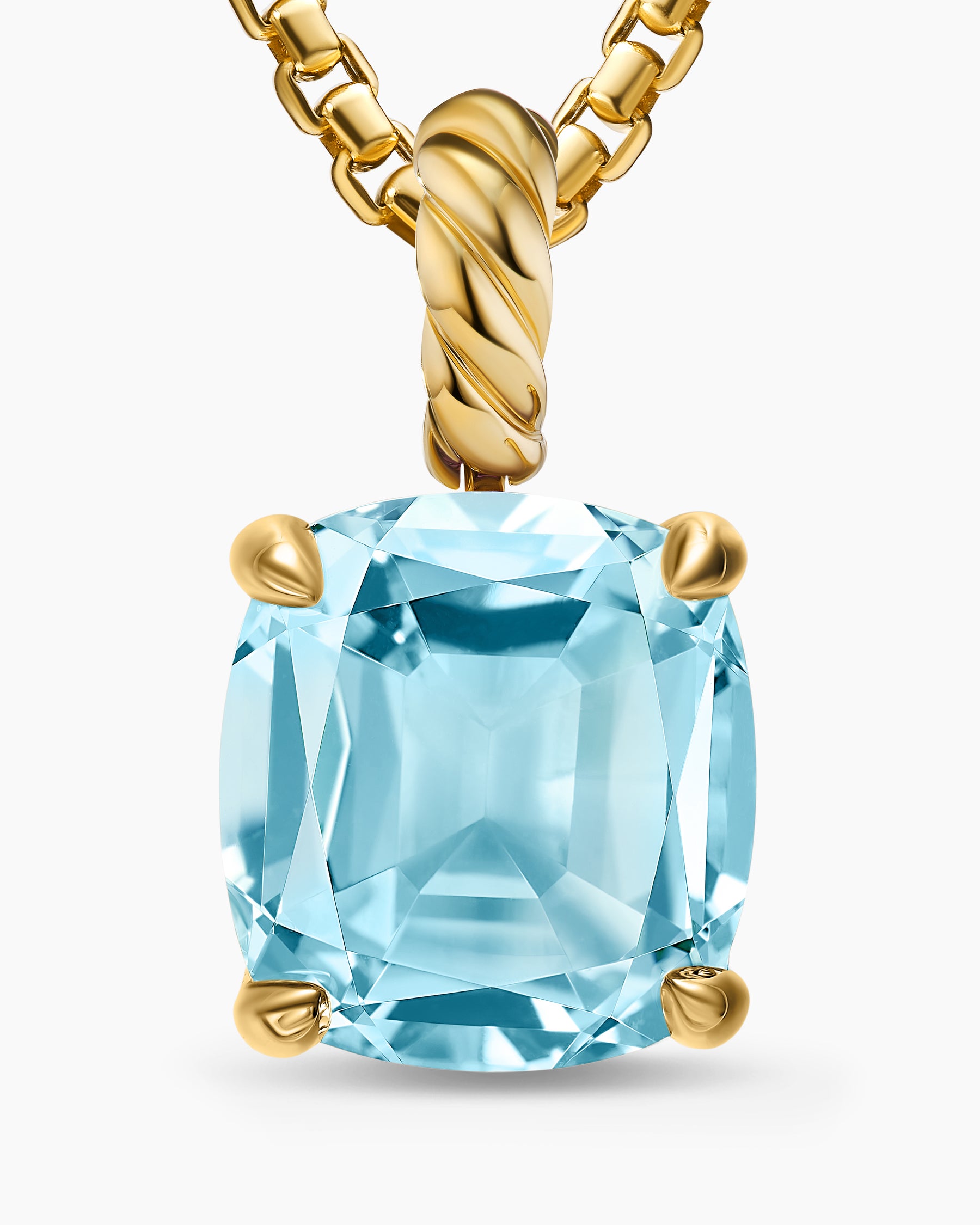 Marbella Pendant in 18K Yellow Gold with Sky Blue Topaz, 12mm - Image 5