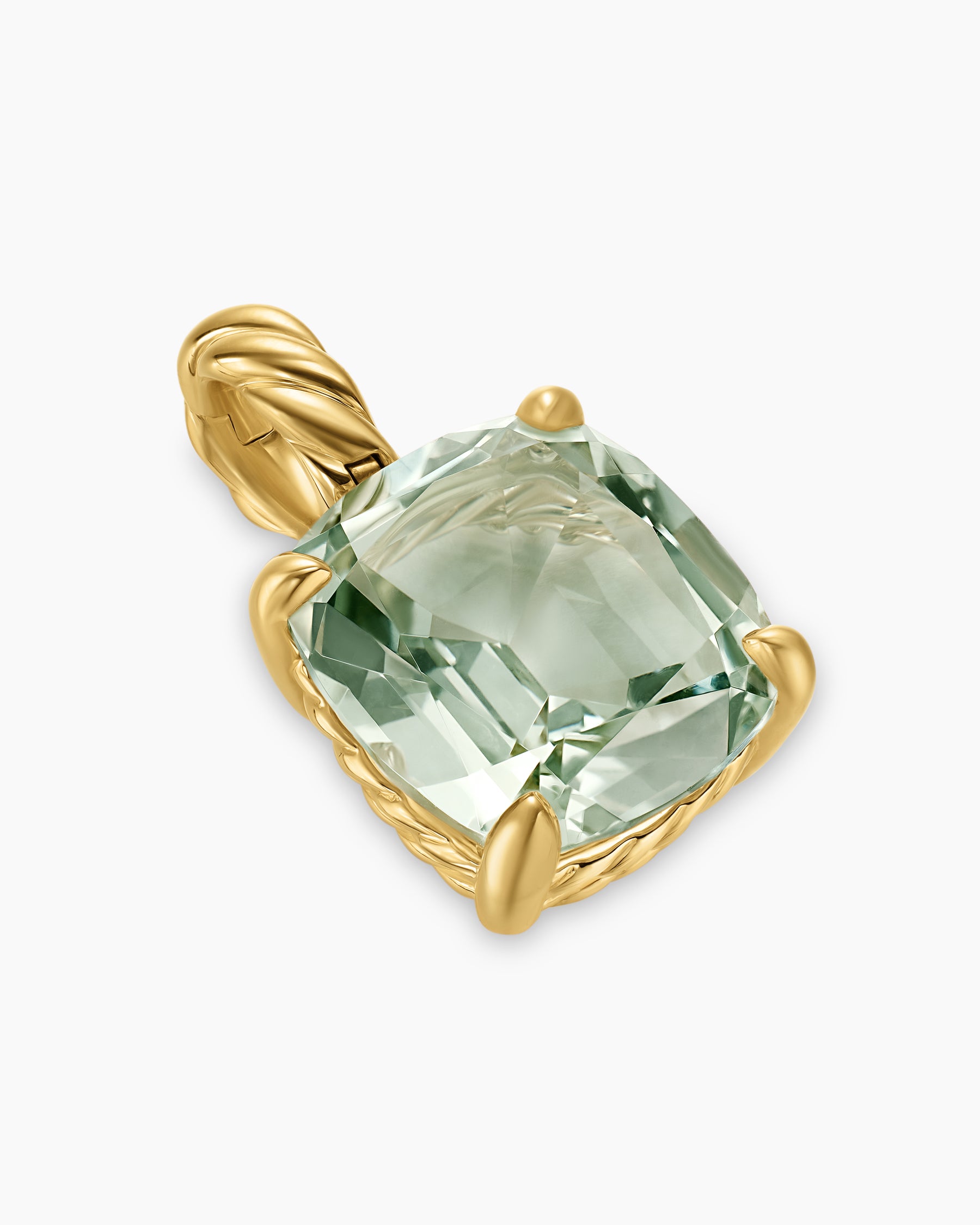Marbella Pendant in 18K Yellow Gold with Prasiolite, 12mm - Image 3
