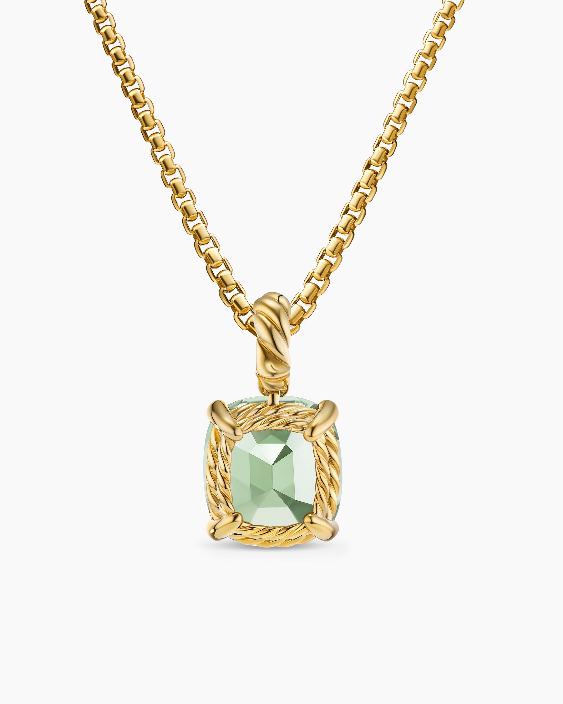 Marbella Pendant in 18K Yellow Gold with Prasiolite, 12mm - Image 4