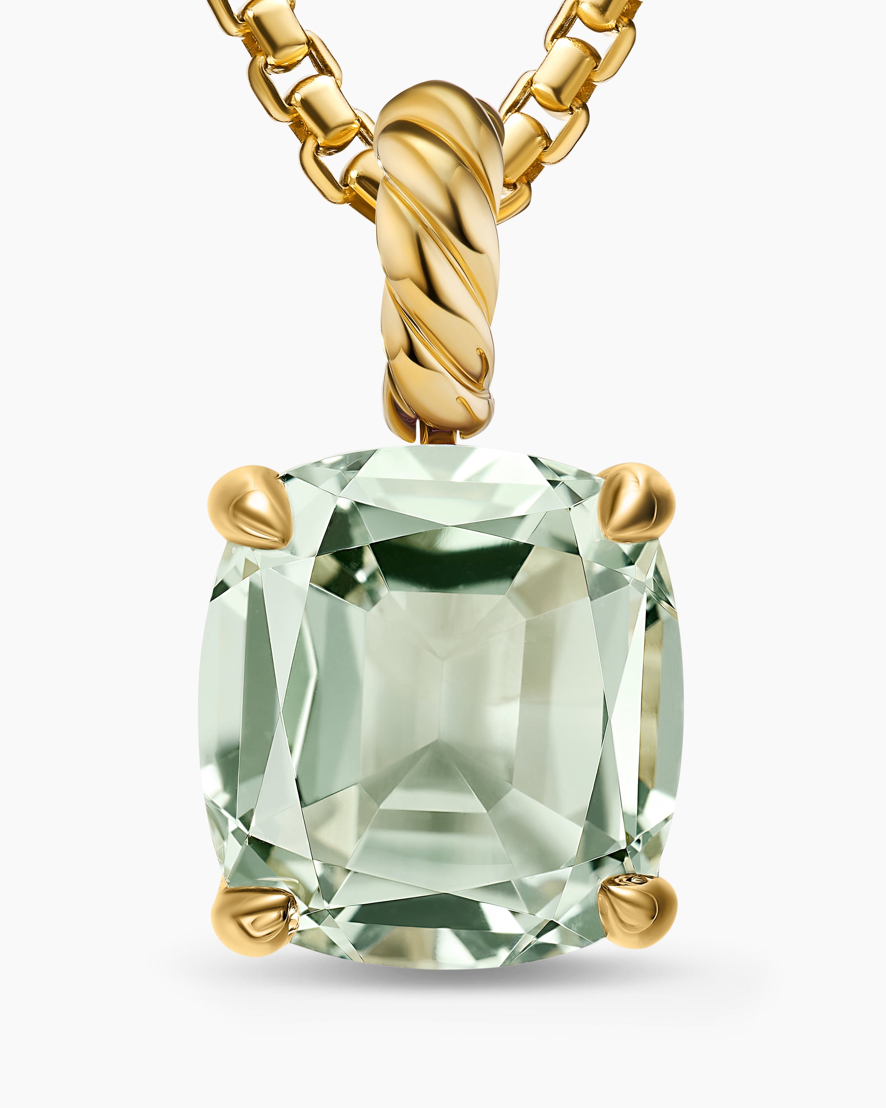 Marbella Pendant in 18K Yellow Gold with Prasiolite, 12mm - Image 5