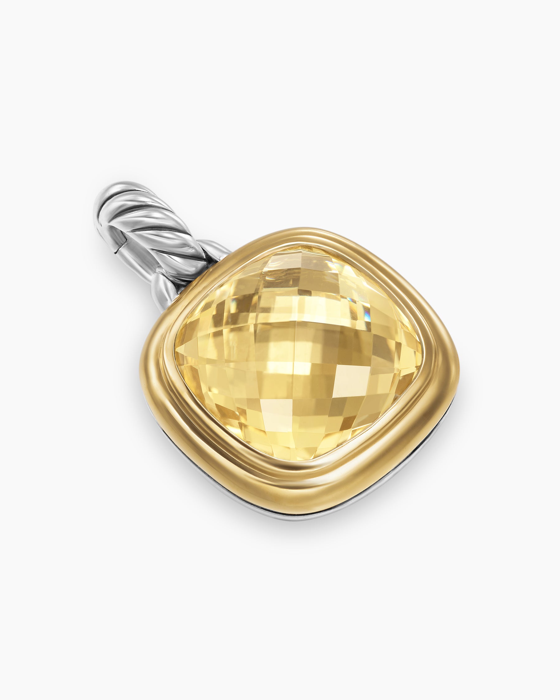 Albion Pendant in Sterling Silver with 18K Yellow Gold and Champagne Citrine, 11mm - Image 3