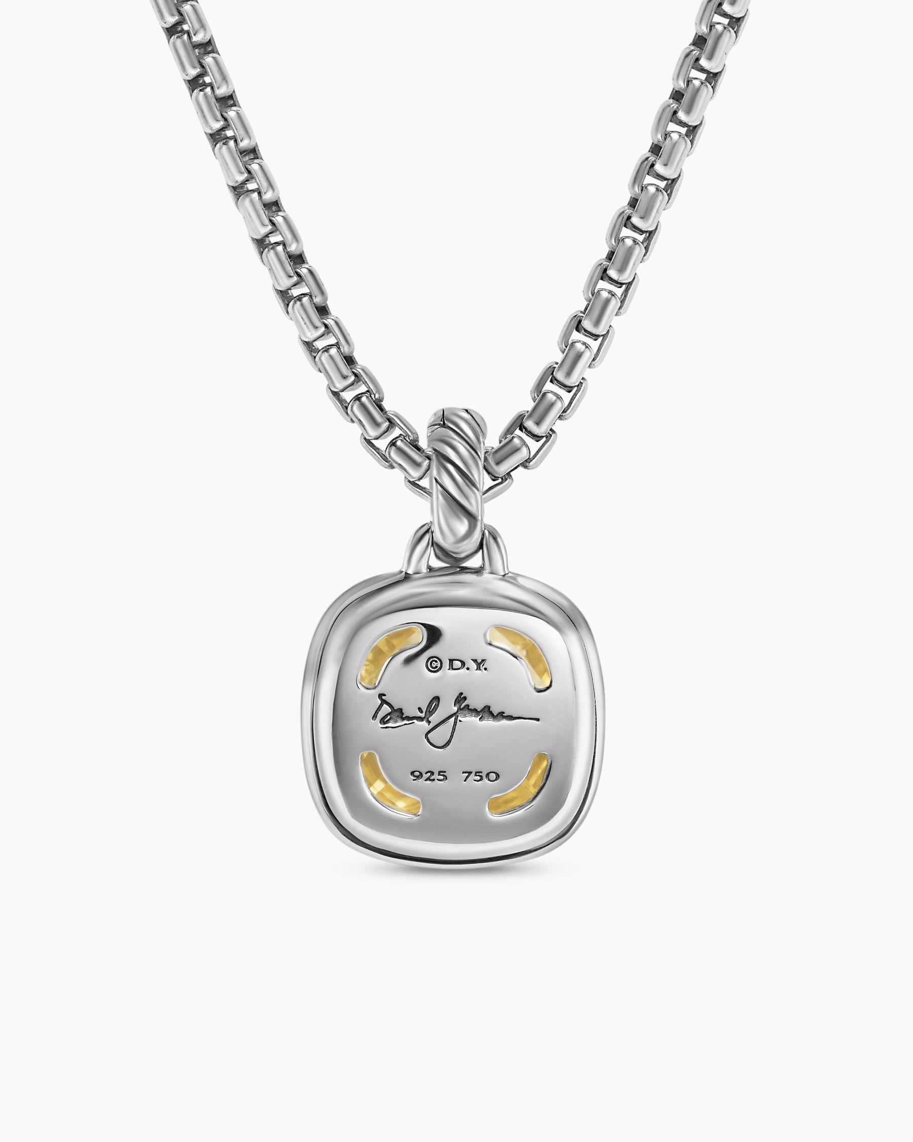 Albion Pendant in Sterling Silver with 18K Yellow Gold and Champagne Citrine, 11mm - Image 4