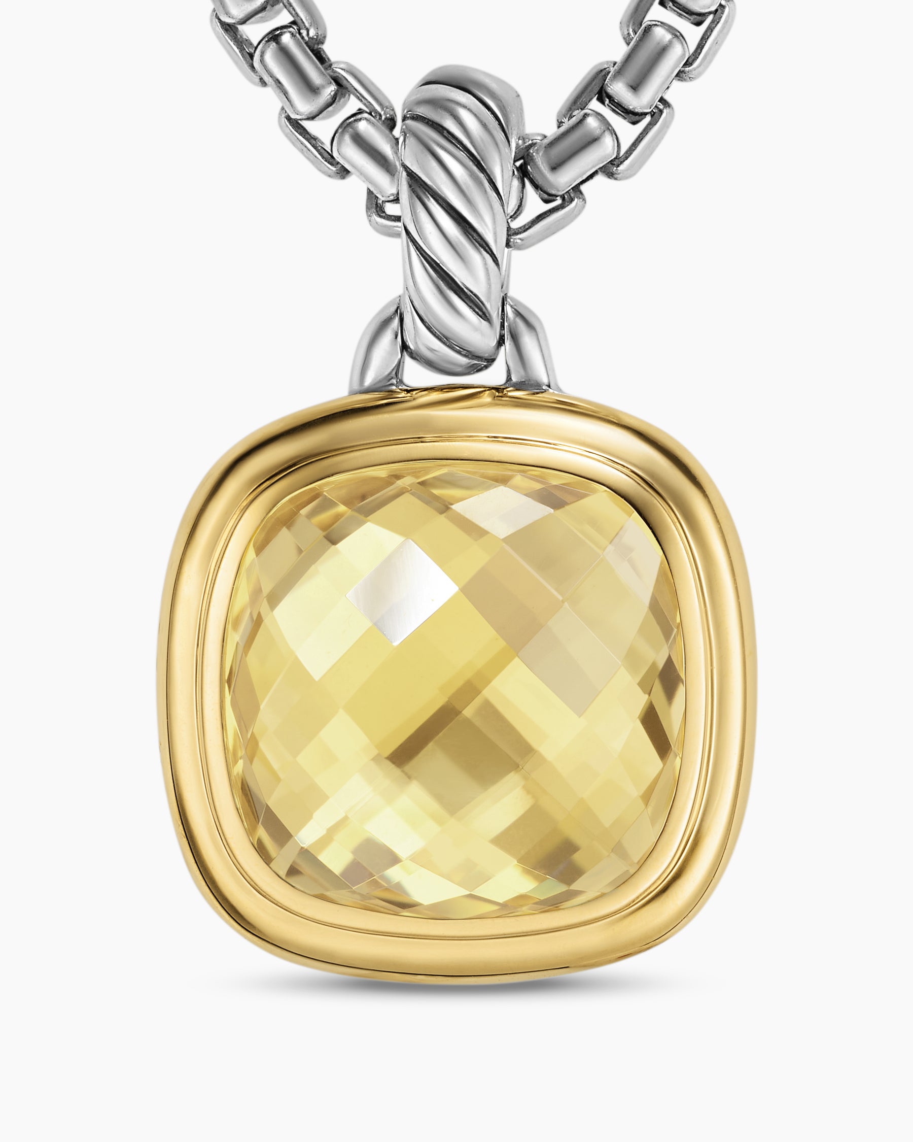Albion Pendant in Sterling Silver with 18K Yellow Gold and Champagne Citrine, 11mm - Image 5