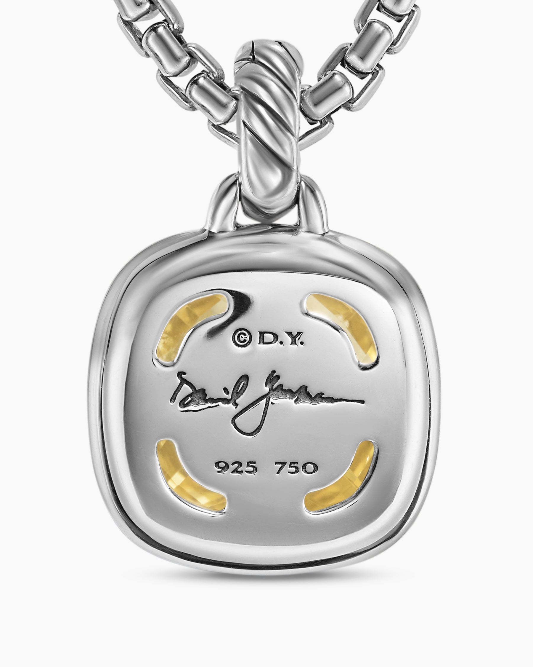 Albion Pendant in Sterling Silver with 18K Yellow Gold and Champagne Citrine, 11mm - Image 6