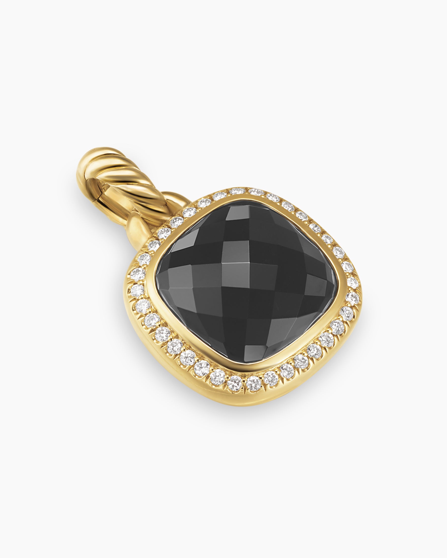 Albion Pendant in 18K Yellow Gold with Black Onyx and Diamonds, 11mm - Image 3