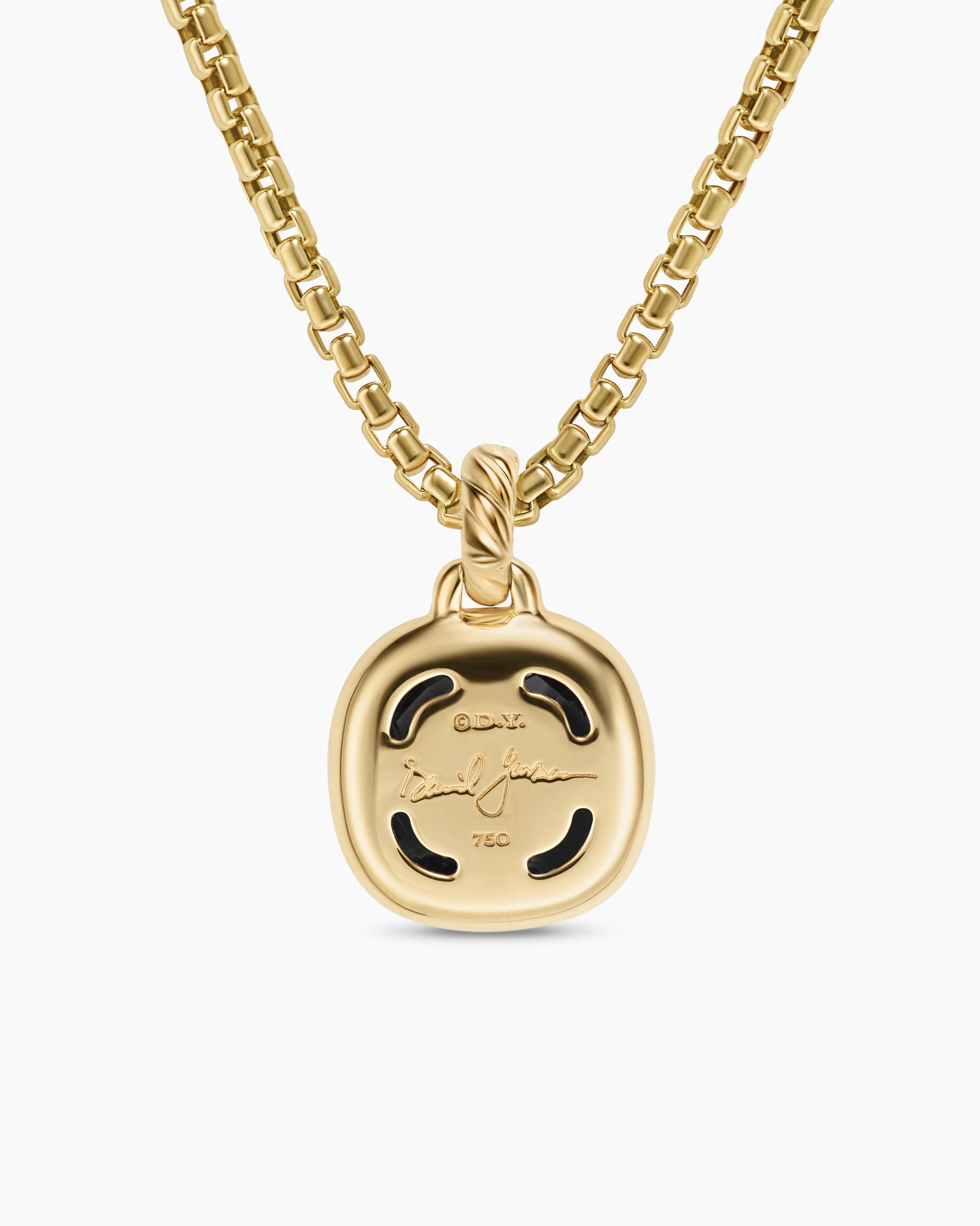 Albion Pendant in 18K Yellow Gold with Black Onyx and Diamonds, 11mm - Image 4