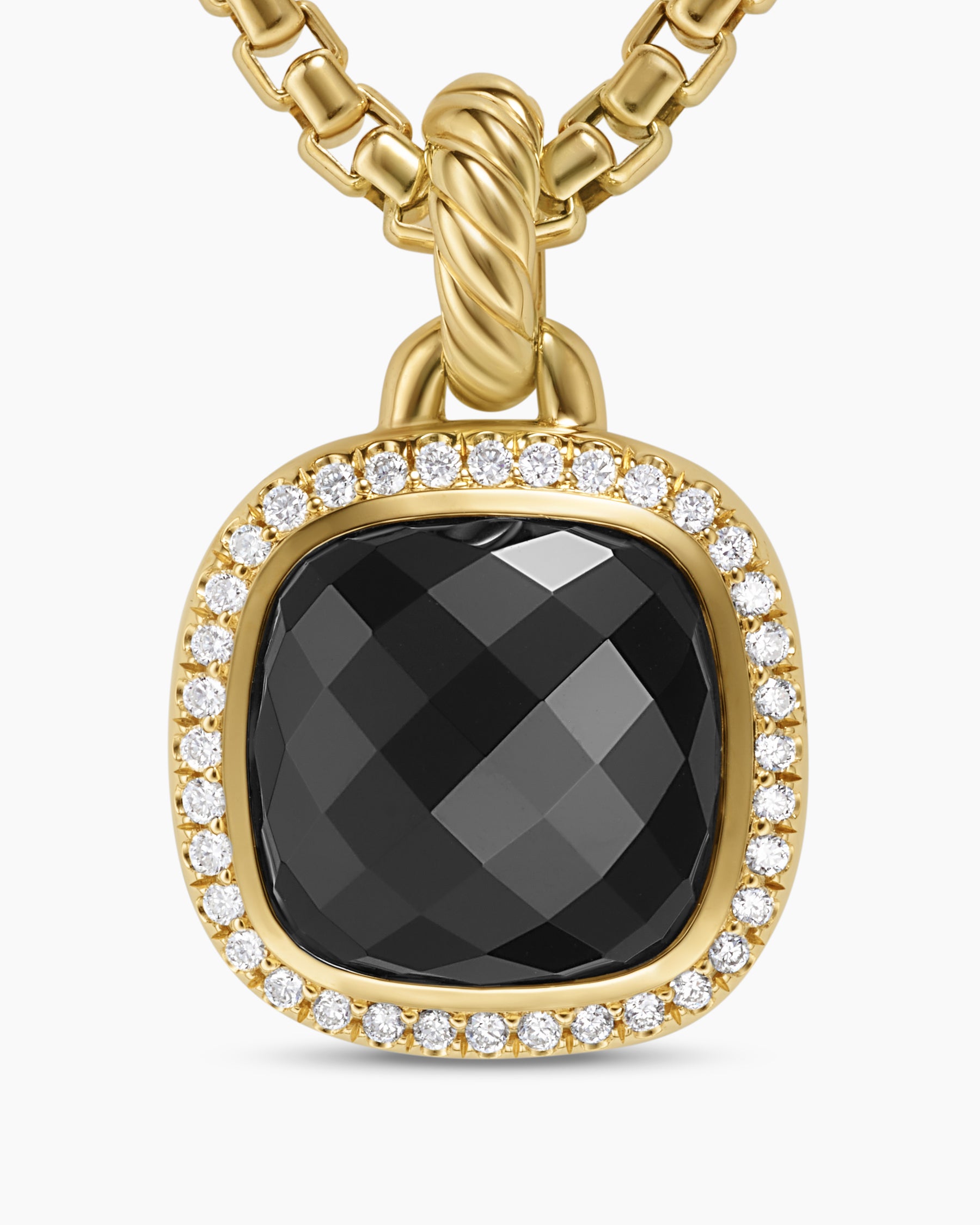 Albion Pendant in 18K Yellow Gold with Black Onyx and Diamonds, 11mm - Image 5