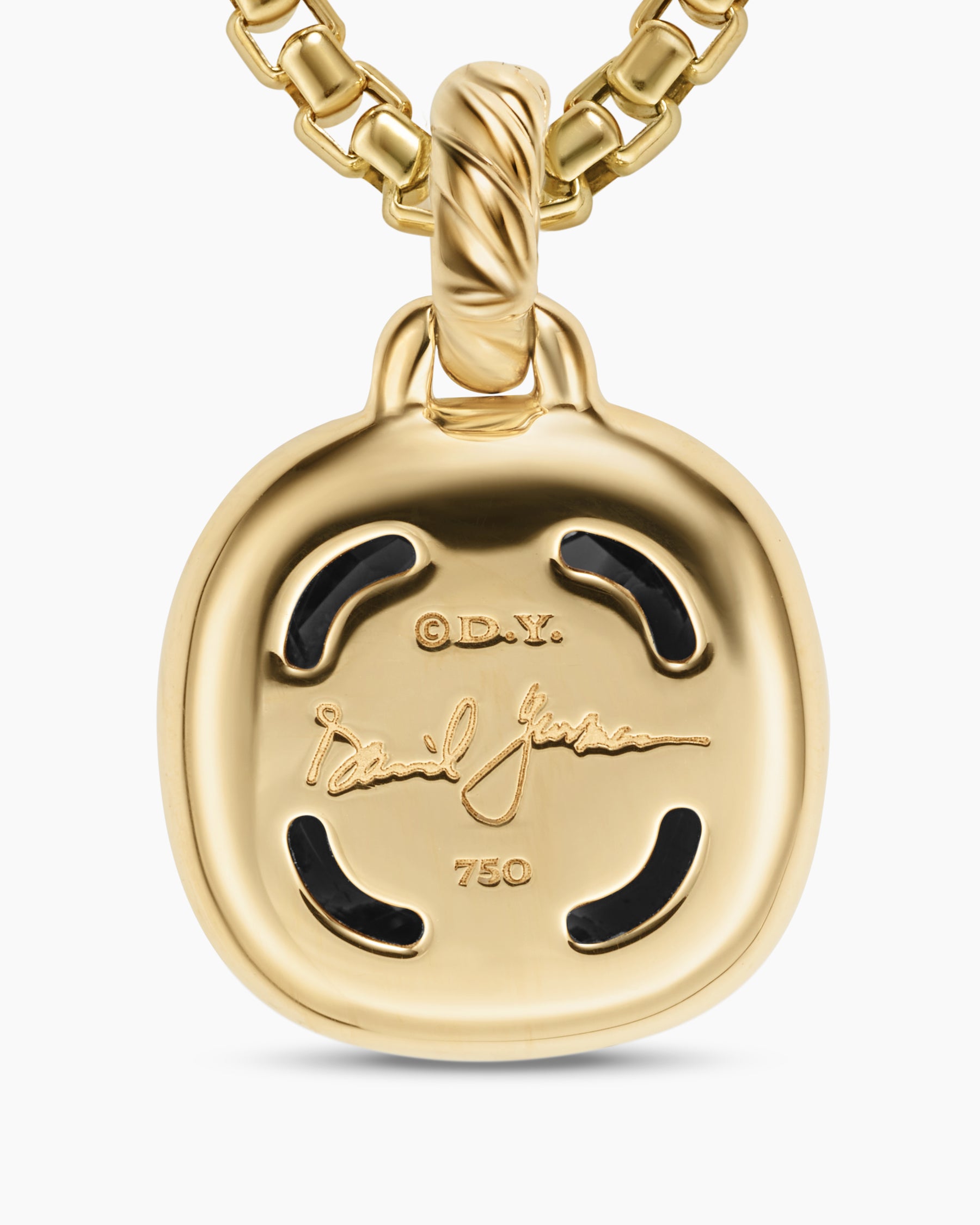 Albion Pendant in 18K Yellow Gold with Black Onyx and Diamonds, 11mm - Image 6
