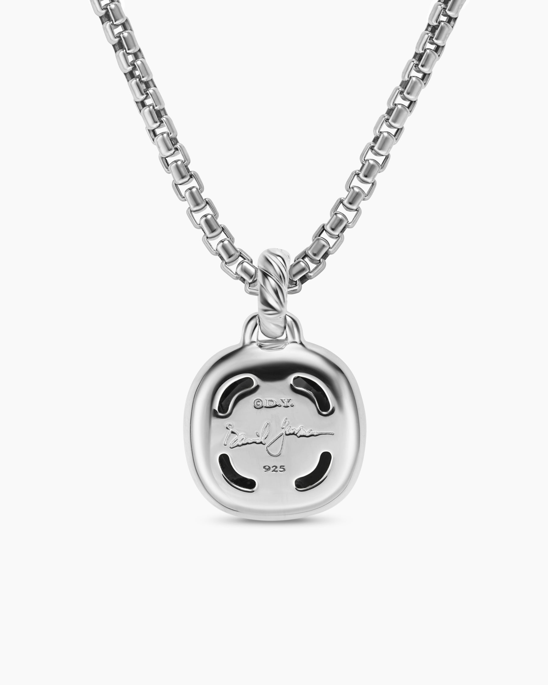 Albion Pendant in Sterling Silver with Black Onyx and Diamonds, 11mm - Image 4