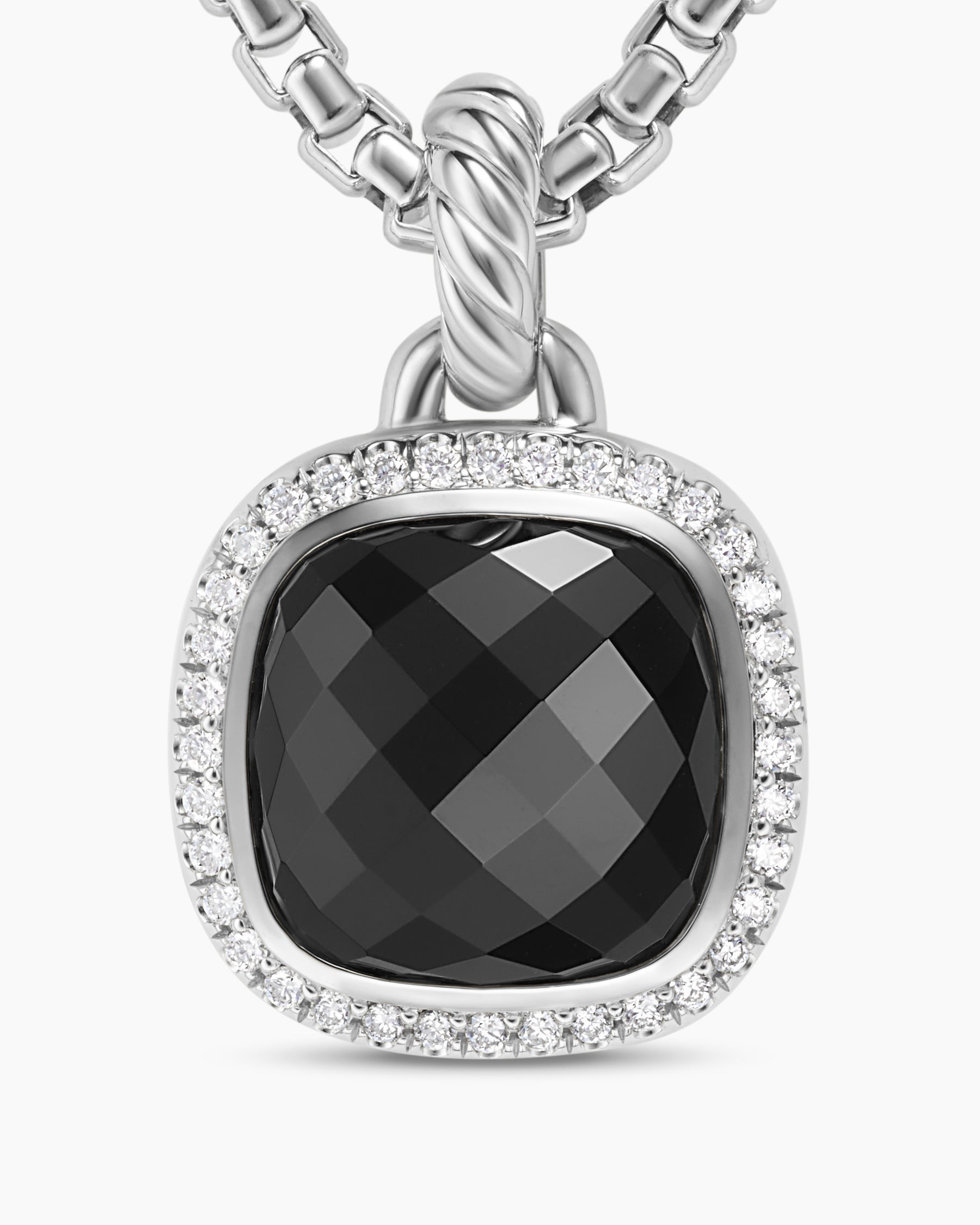 Albion Pendant in Sterling Silver with Black Onyx and Diamonds, 11mm - Image 5