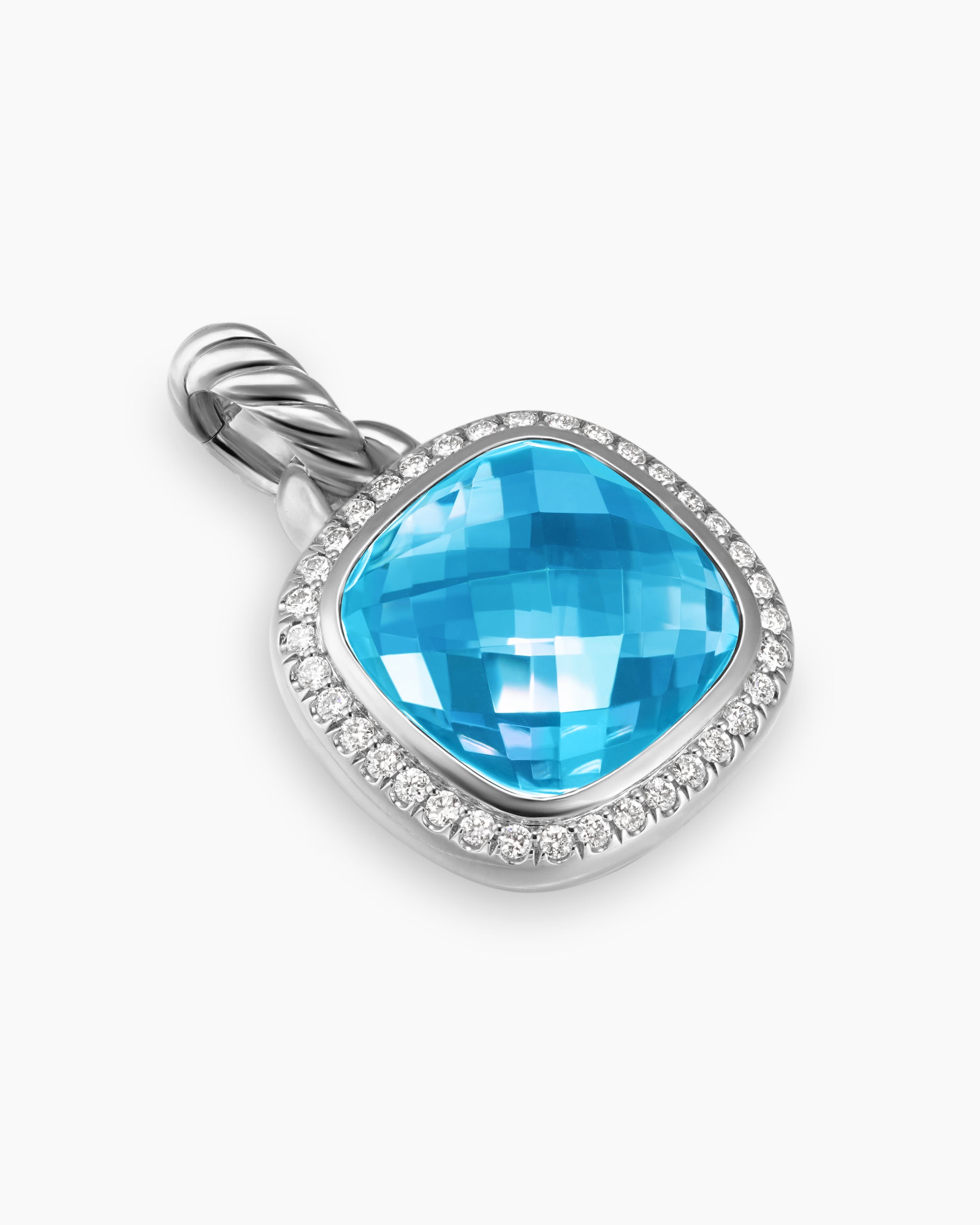Albion Pendant in Sterling Silver with Blue Topaz and Diamonds, 11mm - Image 3