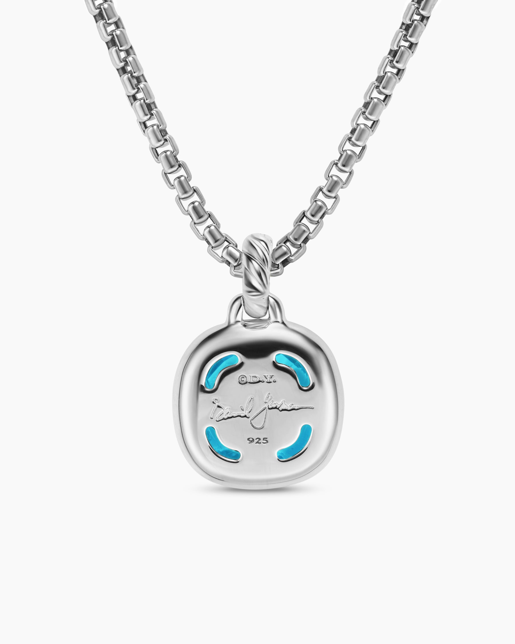 Albion Pendant in Sterling Silver with Blue Topaz and Diamonds, 11mm - Image 4