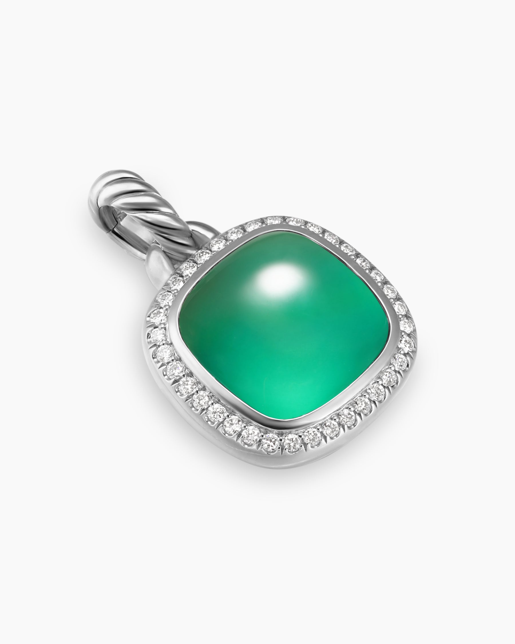 Albion Pendant in Sterling Silver with Lagoon Orchid and Diamonds, 11mm - Image 3