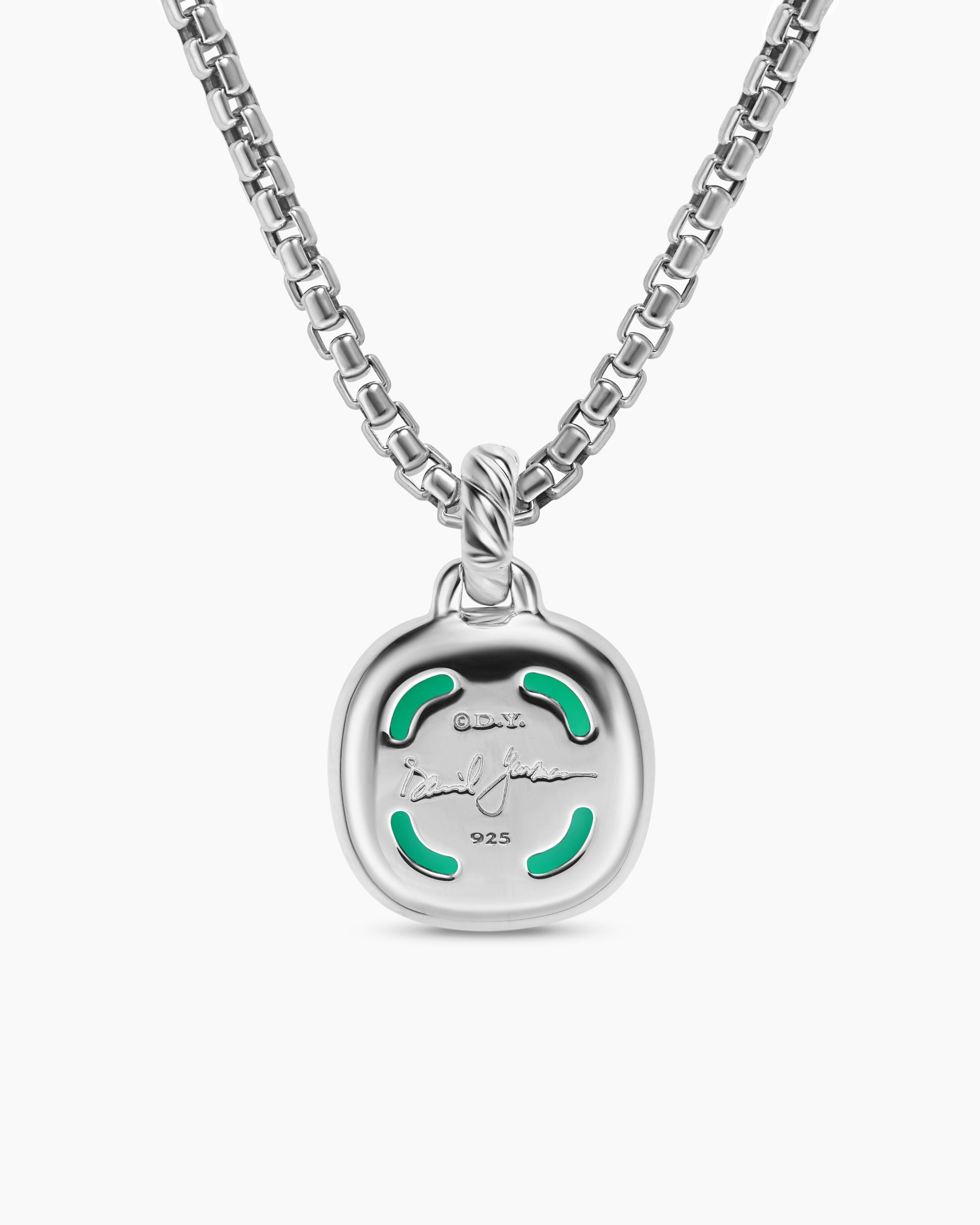 Albion Pendant in Sterling Silver with Lagoon Orchid and Diamonds, 11mm - Image 4