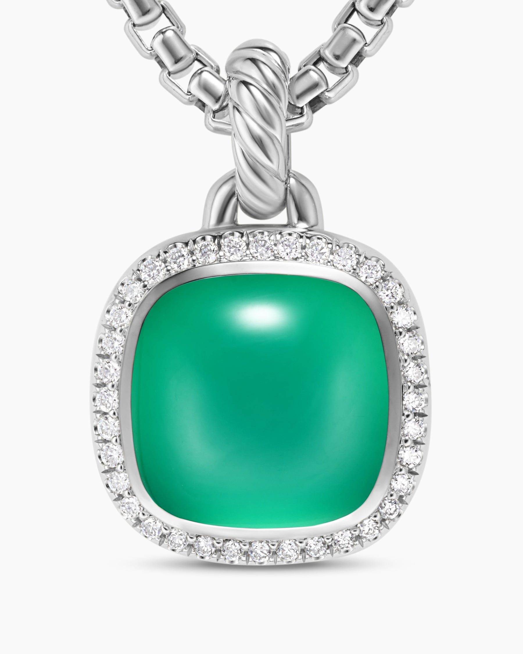 Albion Pendant in Sterling Silver with Lagoon Orchid and Diamonds, 11mm - Image 5