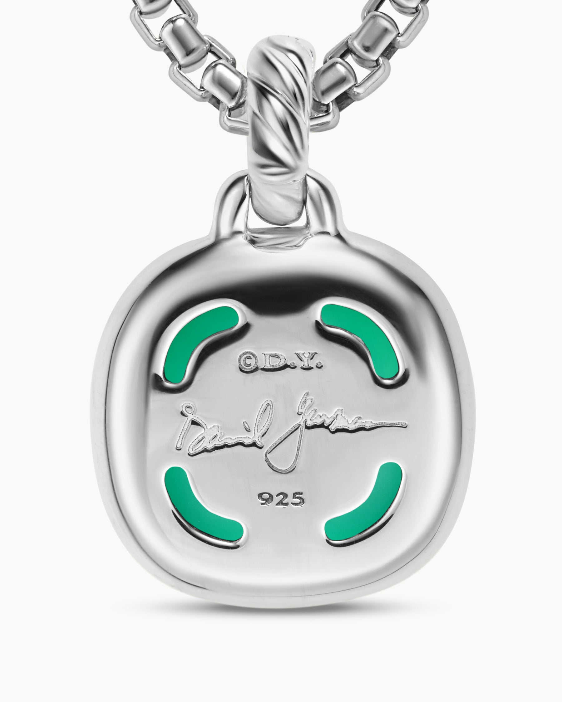 Albion Pendant in Sterling Silver with Lagoon Orchid and Diamonds, 11mm - Image 6