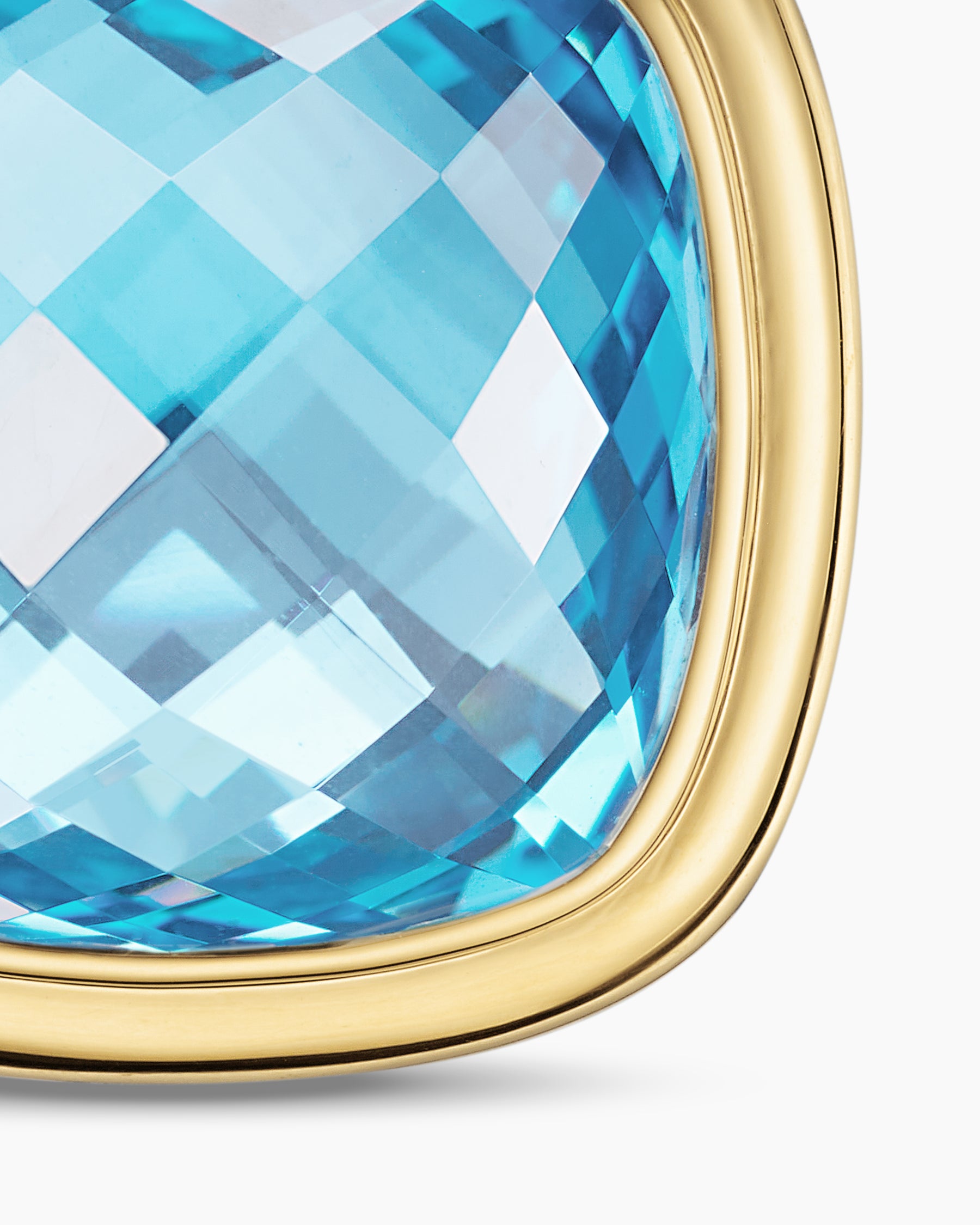 Albion Pendant in Sterling Silver with 18K Yellow Gold and Blue Topaz, 15mm - Image 5