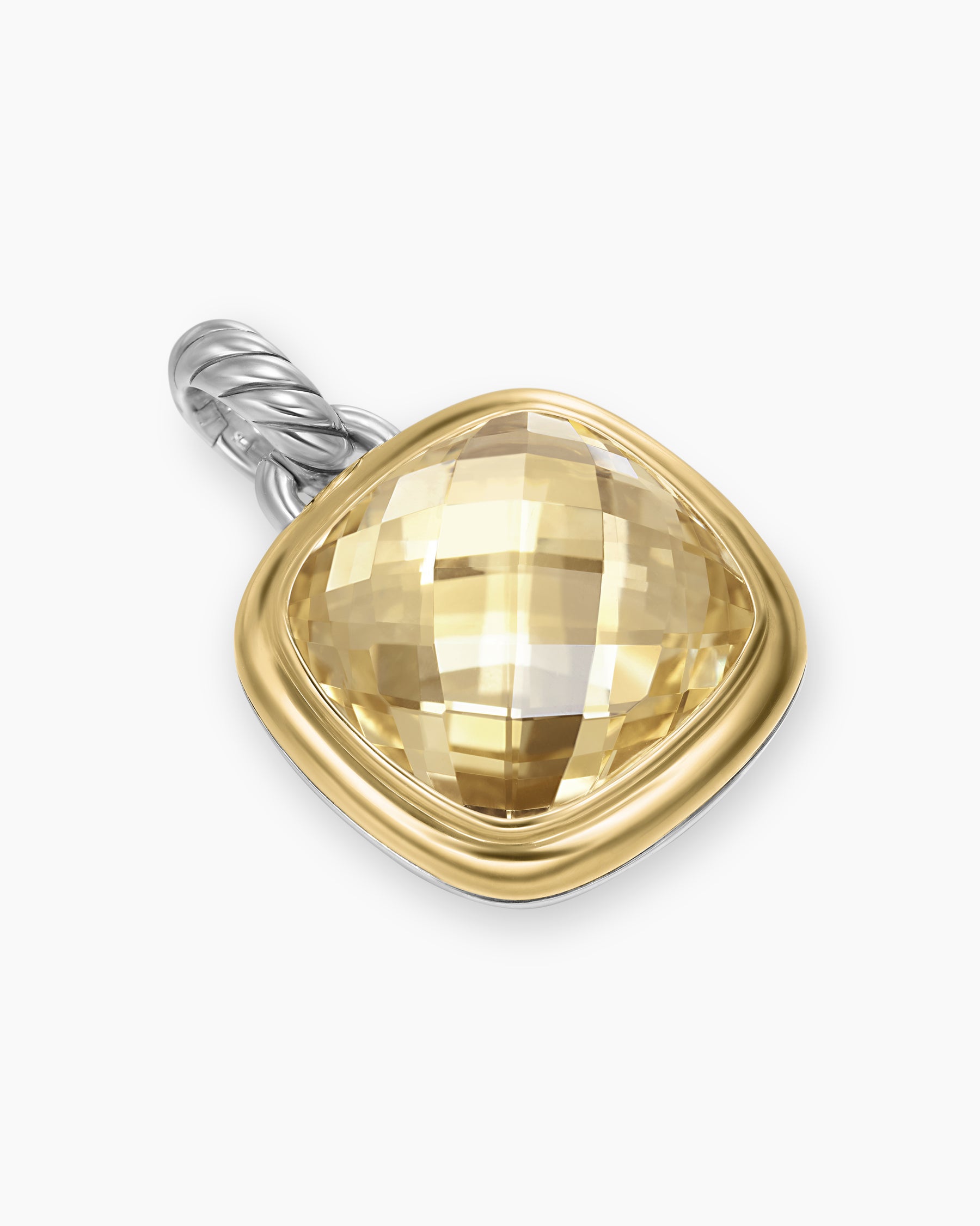 Albion Pendant in Sterling Silver with 18K Yellow Gold and Champagne Citrine, 15mm - Image 3