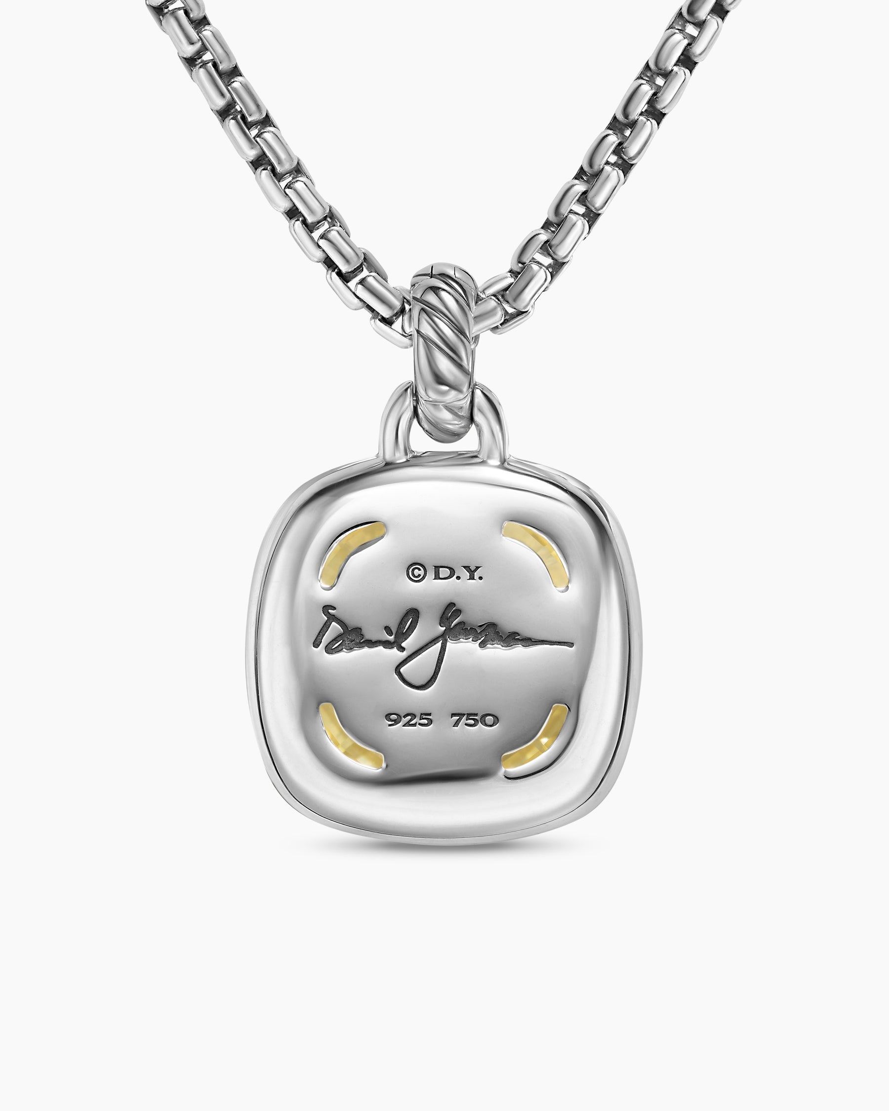 Albion Pendant in Sterling Silver with 18K Yellow Gold and Champagne Citrine, 15mm - Image 4