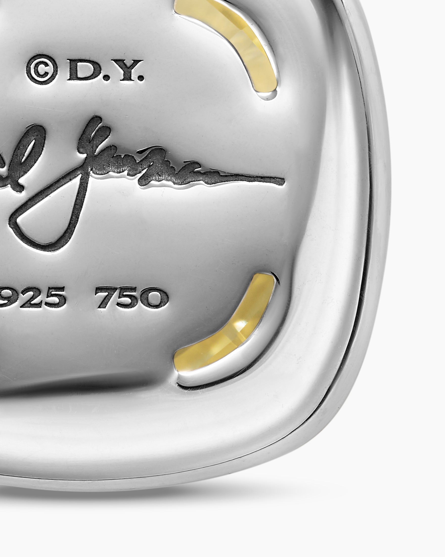 Albion Pendant in Sterling Silver with 18K Yellow Gold and Champagne Citrine, 15mm - Image 6