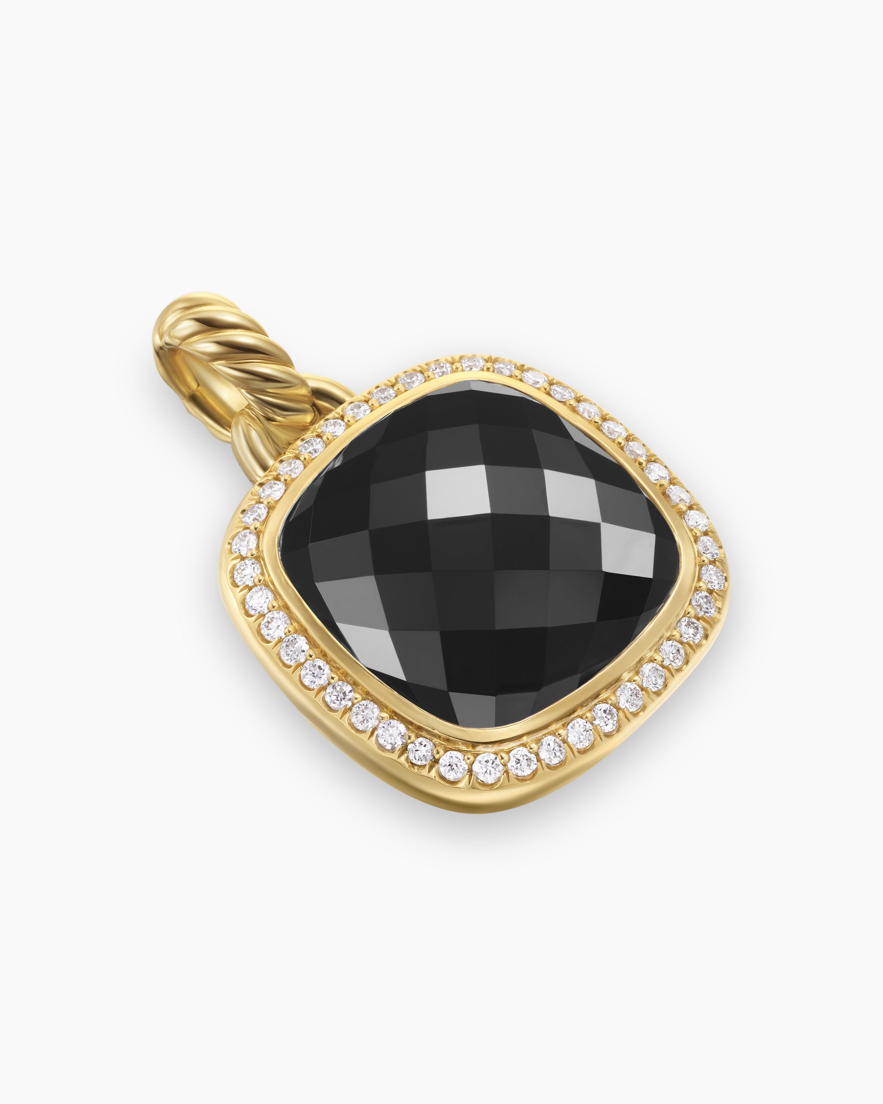 Albion Pendant in 18K Yellow Gold with Black Onyx and Diamonds, 15mm - Image 3