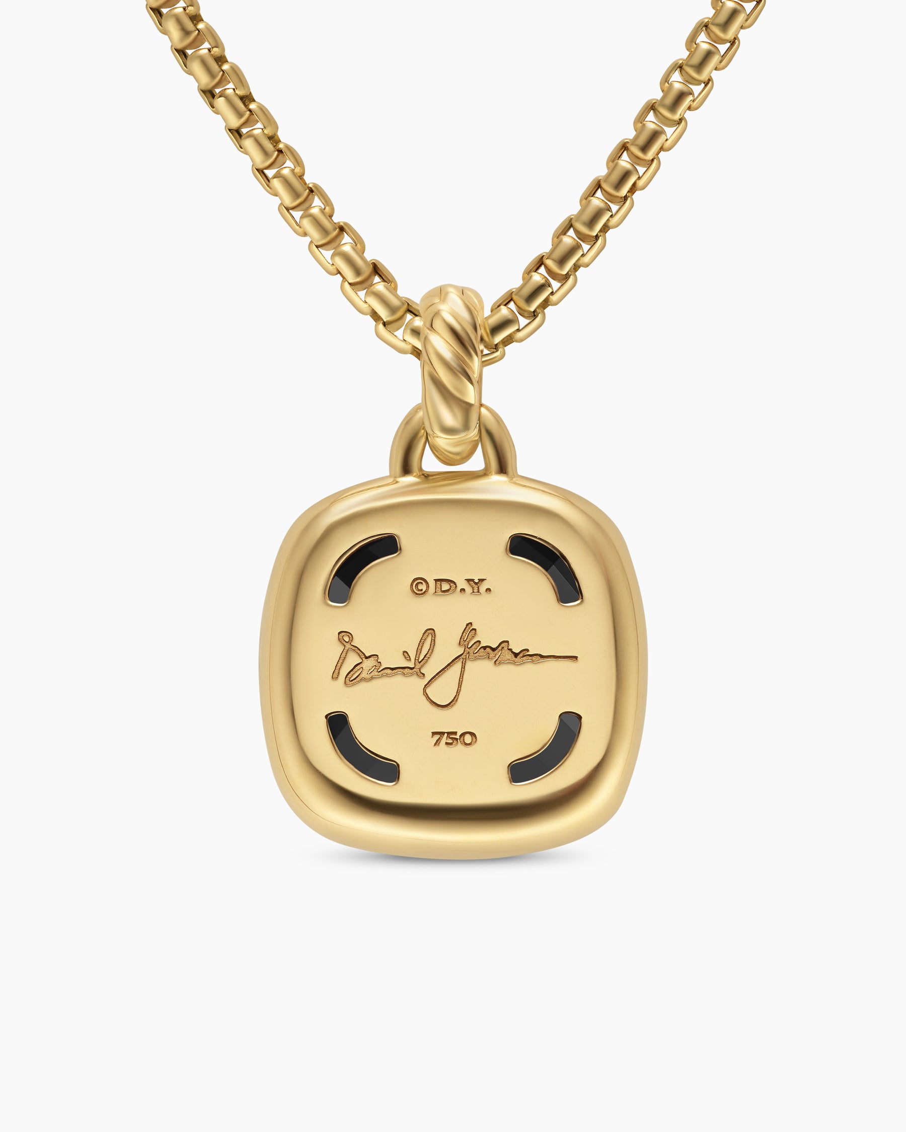 Albion Pendant in 18K Yellow Gold with Black Onyx and Diamonds, 15mm - Image 4