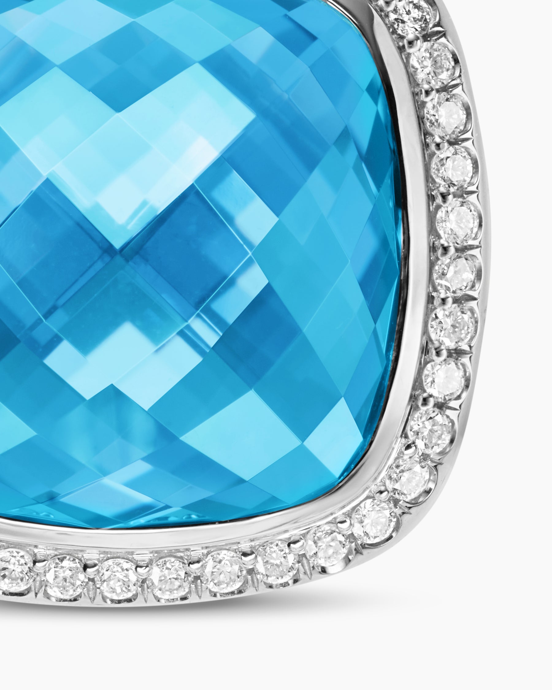 Albion Pendant in Sterling Silver with Blue Topaz and Diamonds, 15mm - Image 5