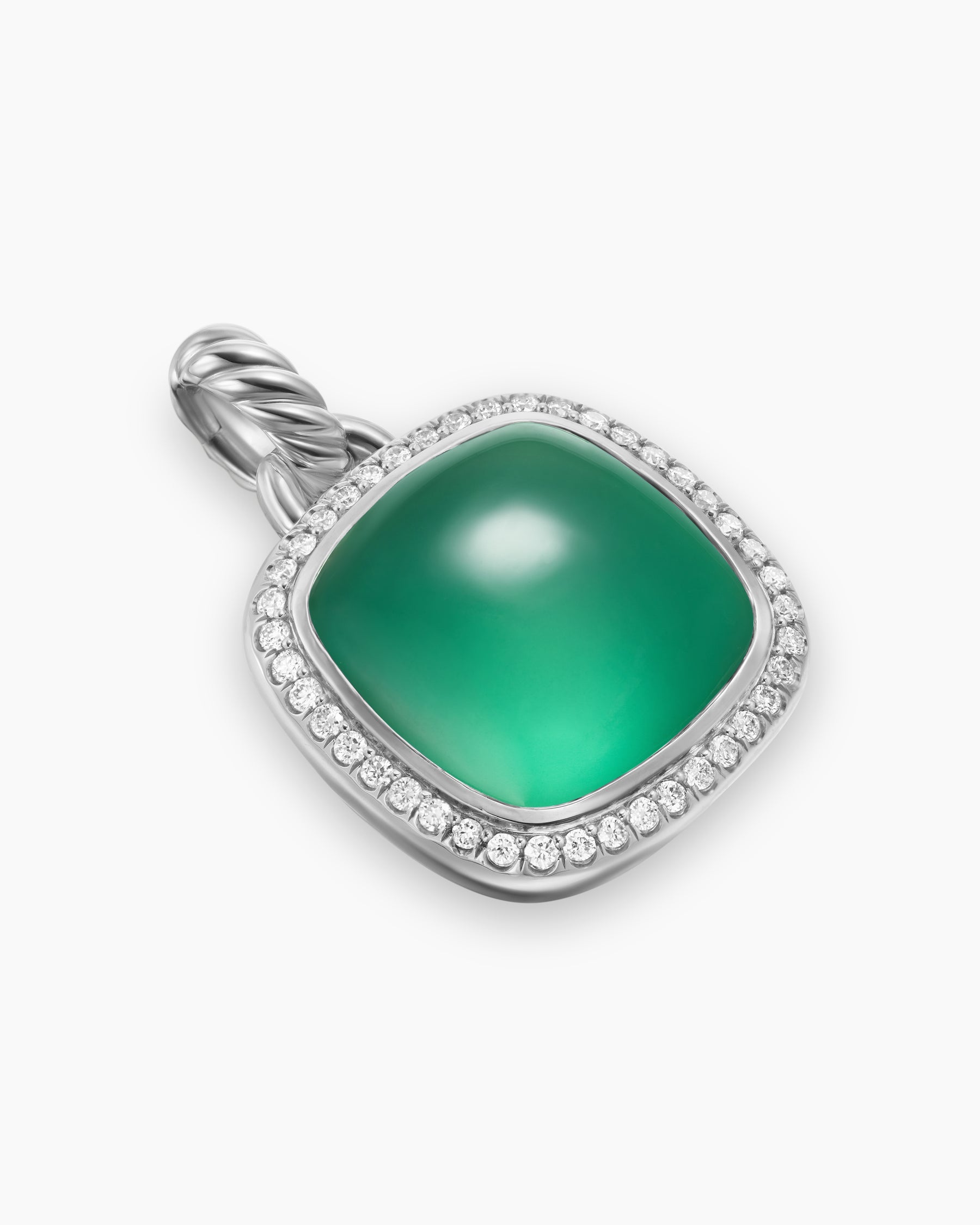Alternative view of Albion Pendant in Sterling Silver with Lagoon Orchid and Diamonds, 15mm