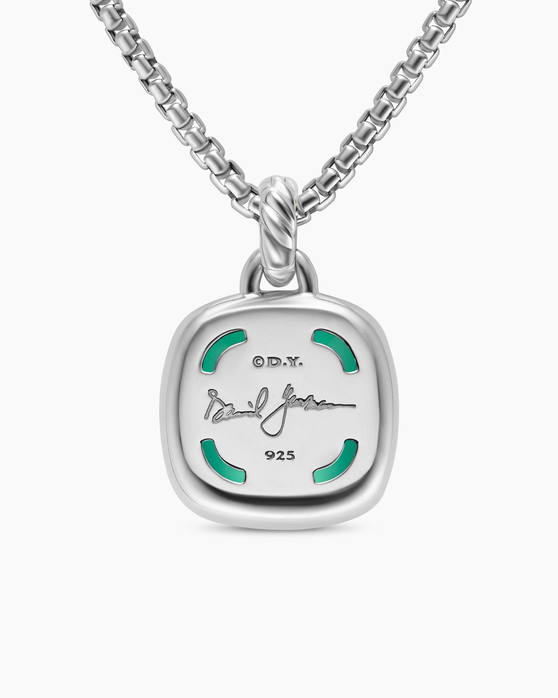 Albion Pendant in Sterling Silver with Lagoon Orchid and Diamonds, 15mm - Image 3