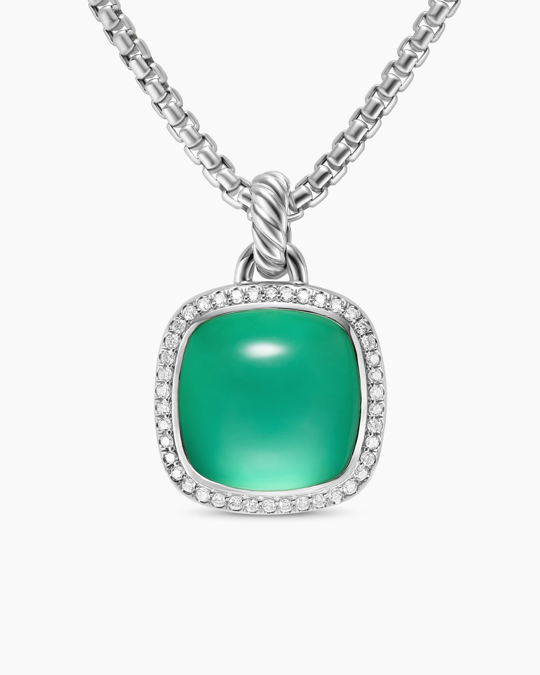 Albion Pendant in Sterling Silver with Lagoon Orchid and Diamonds, 15mm