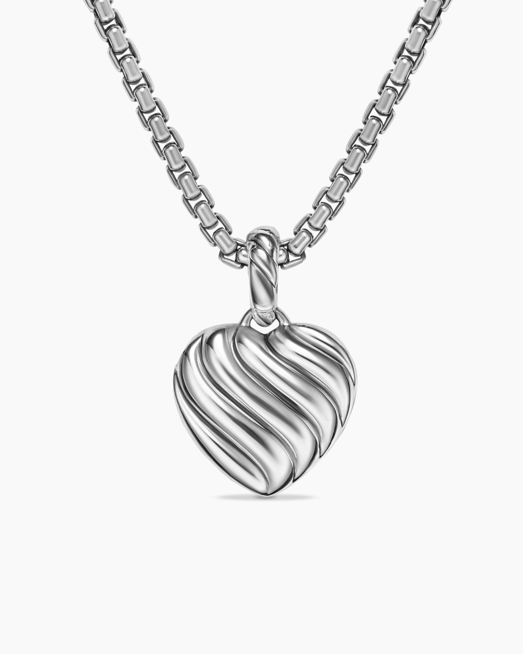 Heart Amulet in Sterling Silver and 18K Yellow Gold with Pink Opal, 17mm - Image 4