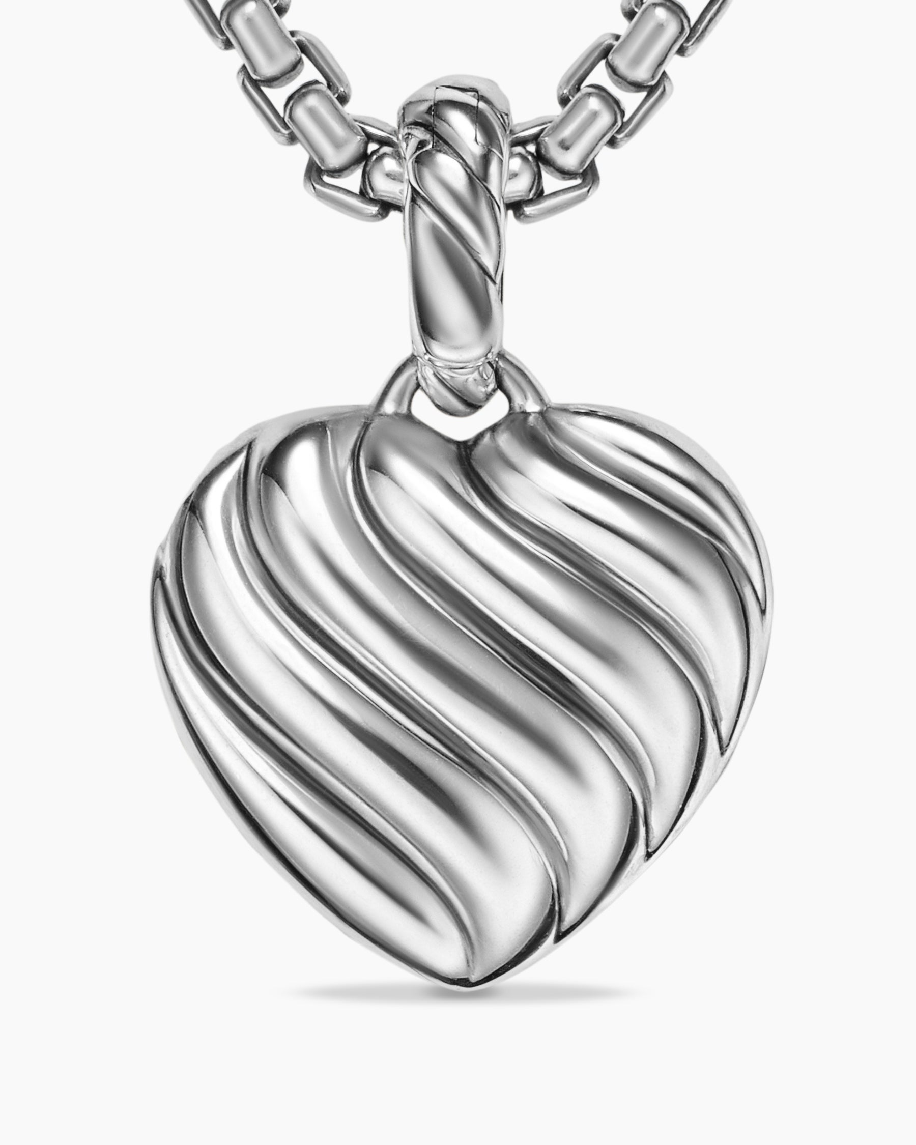 Heart Amulet in Sterling Silver and 18K Yellow Gold with Pink Opal, 17mm - Image 6