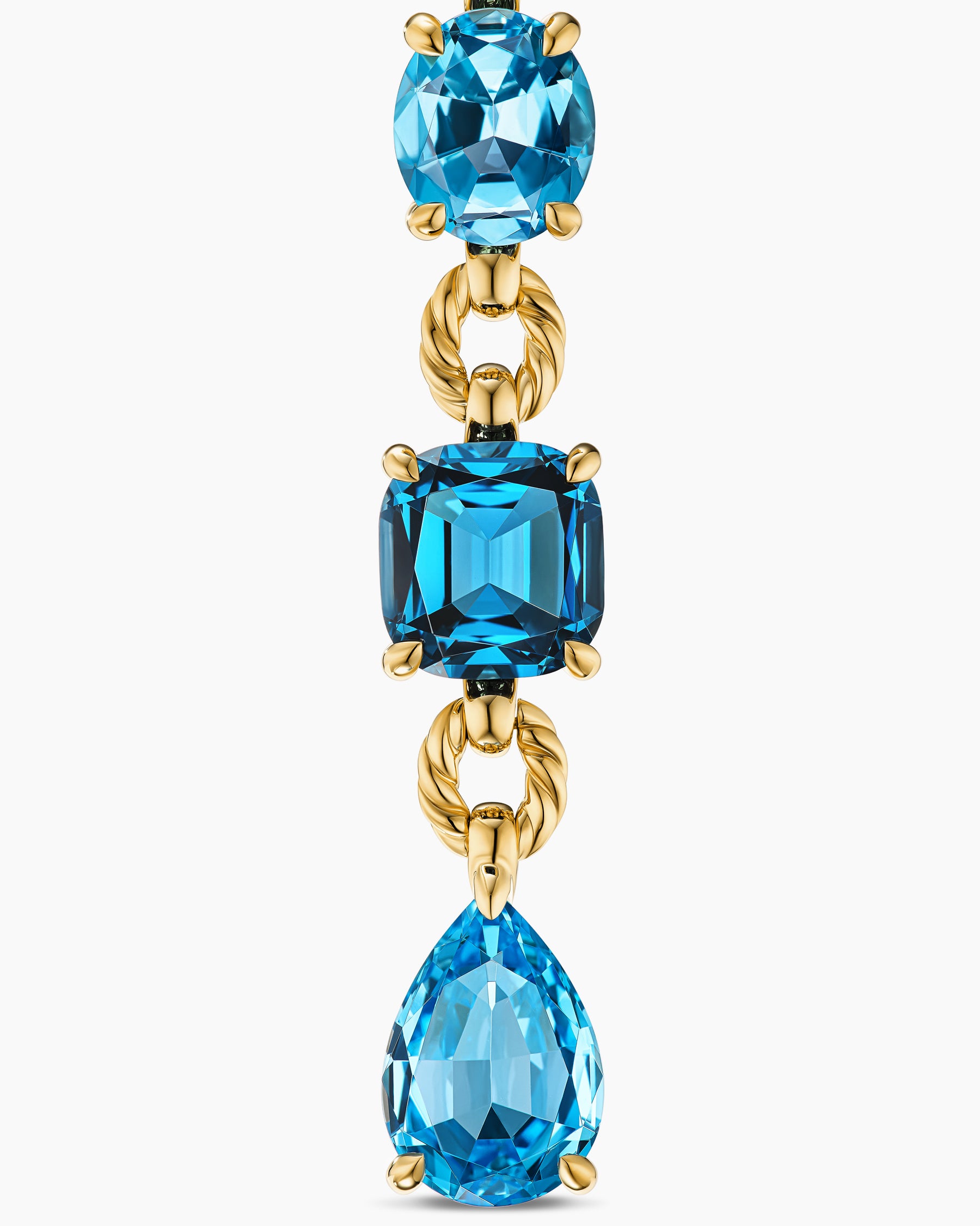 Marbella Y Pendant in 18K Yellow Gold with Blue Topaz and Hampton Blue Topaz, 57.8mm - Image 5