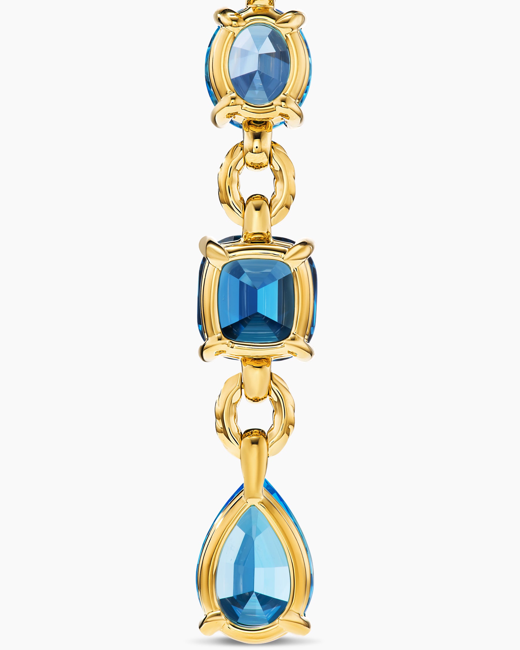 Marbella Y Pendant in 18K Yellow Gold with Blue Topaz and Hampton Blue Topaz, 57.8mm - Image 6
