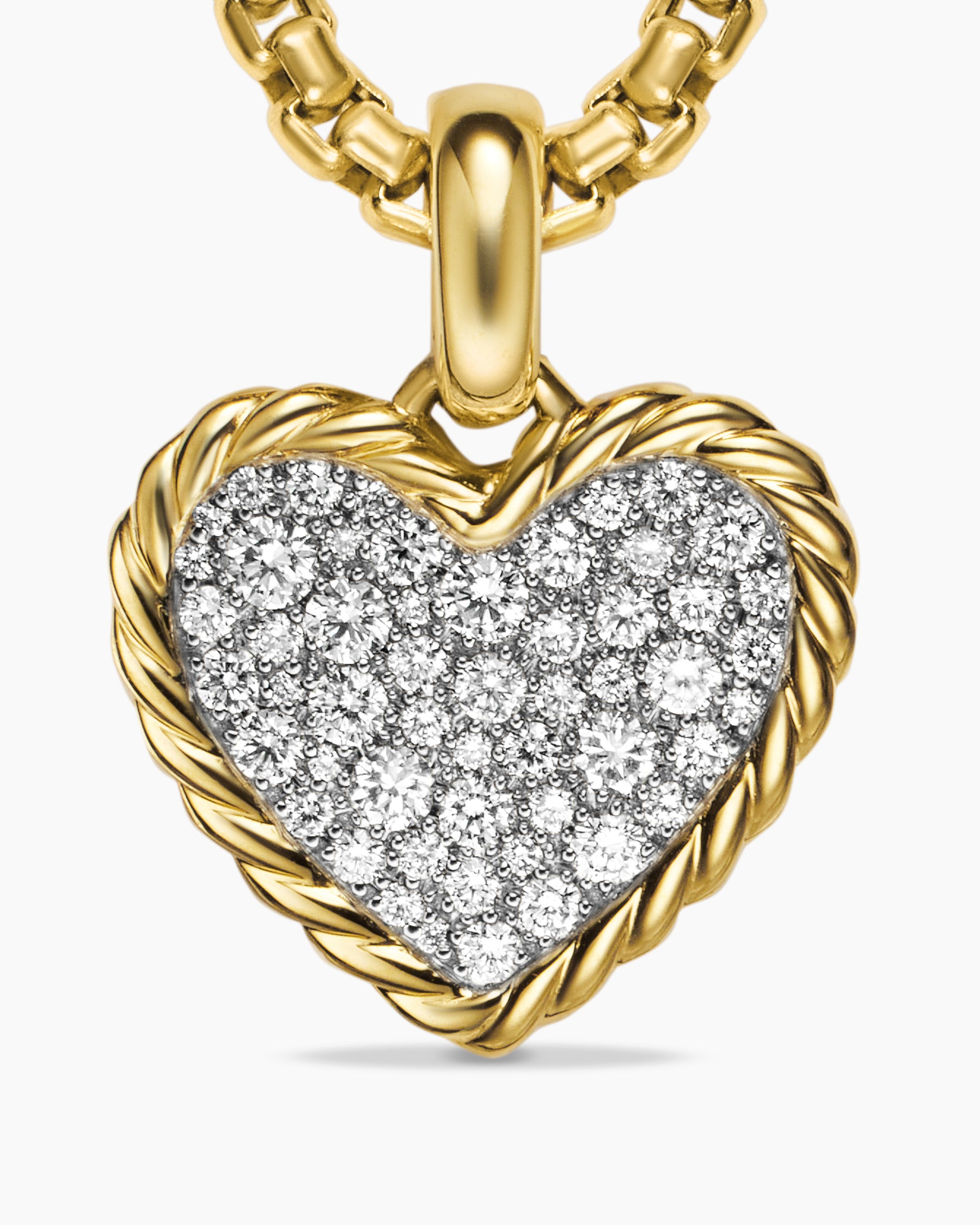Pavé Heart Amulet in 18K Yellow Gold with Diamonds, 15.6mm - Image 5