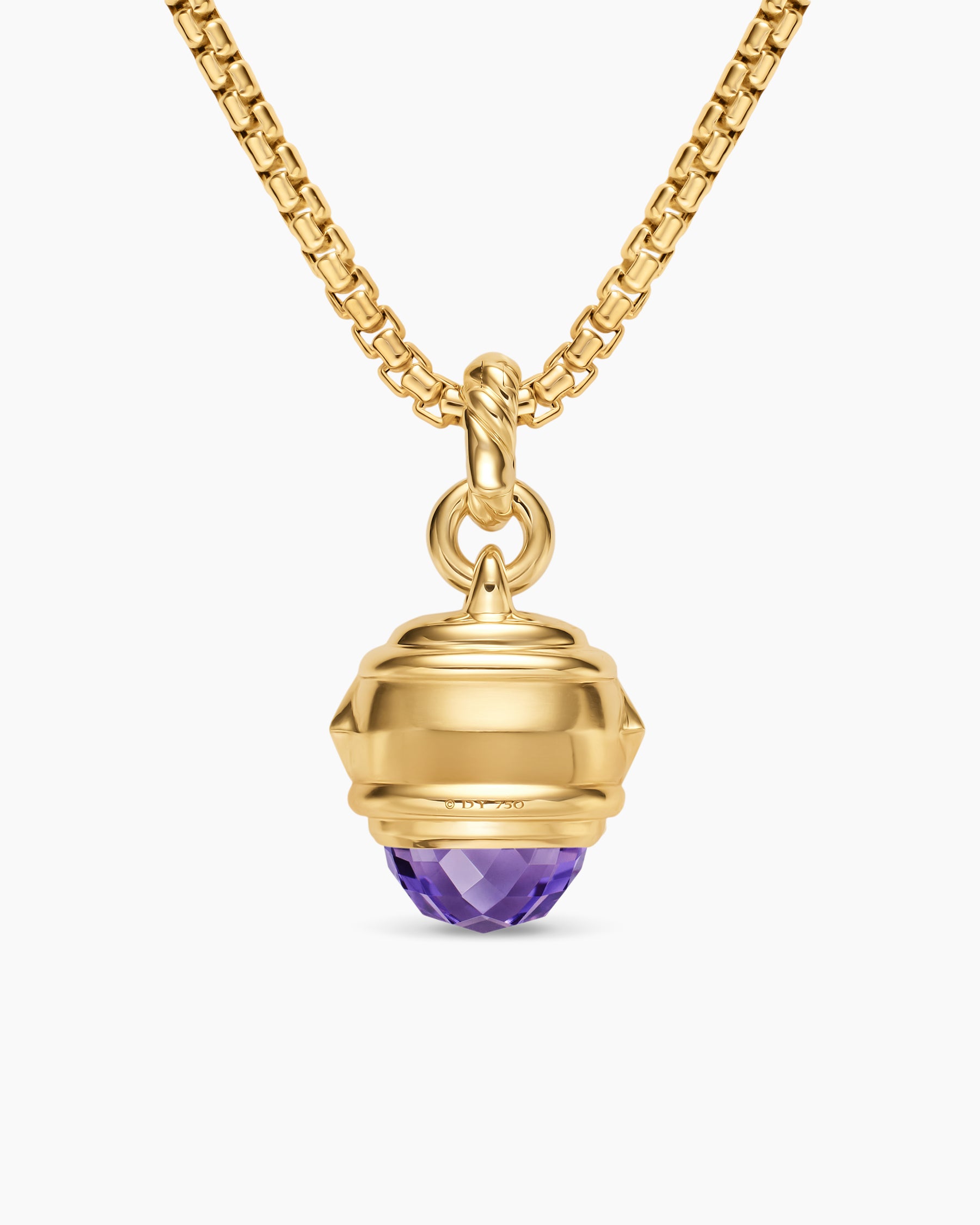 Renaissance Amulet in 18K Yellow Gold with Amethyst, Pink Tourmaline and Tsavorites, 19.8mm - Image 4