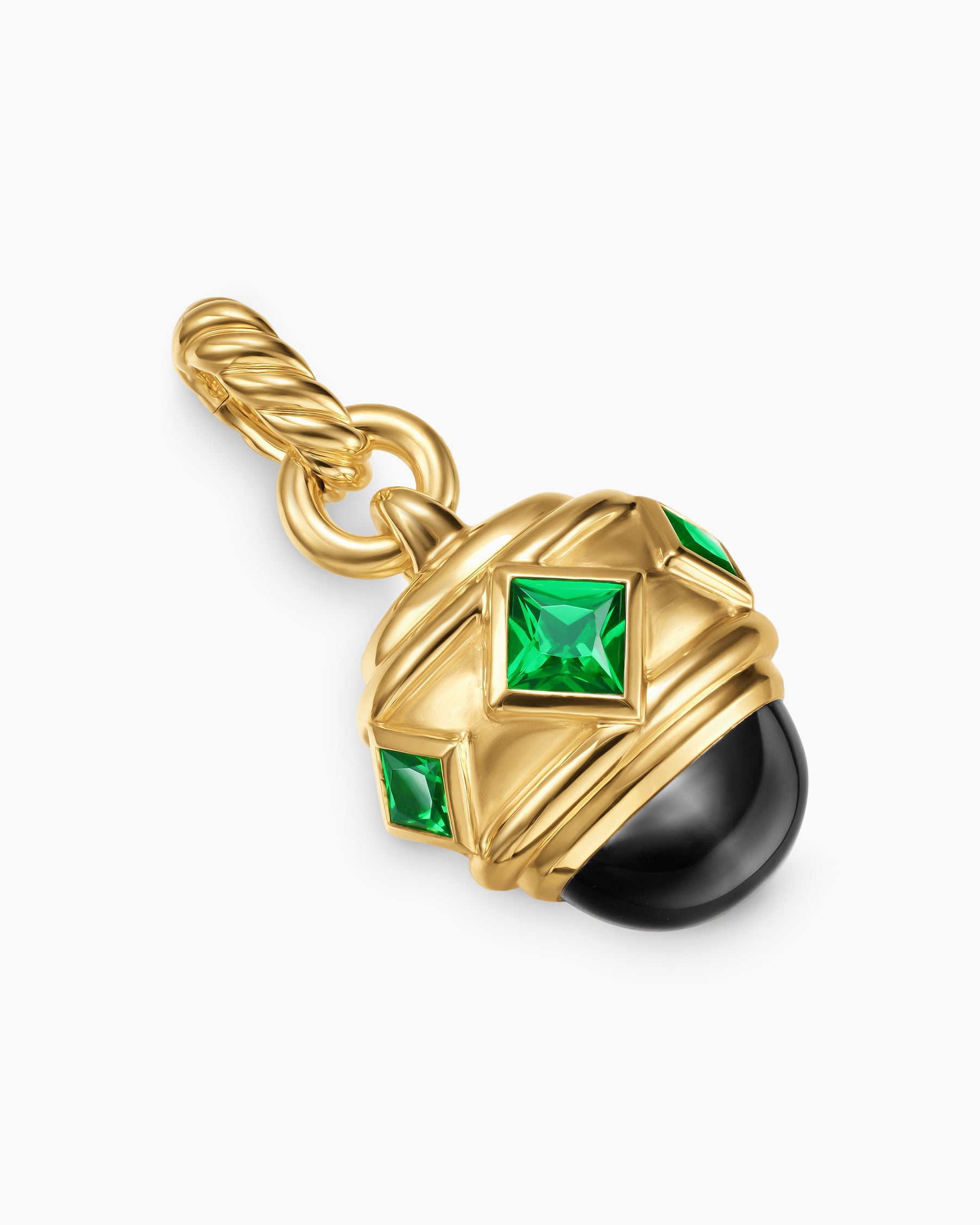 Renaissance Amulet in 18K Yellow Gold with Black Onyx and Tsavorites, 19.8mm - Image 3