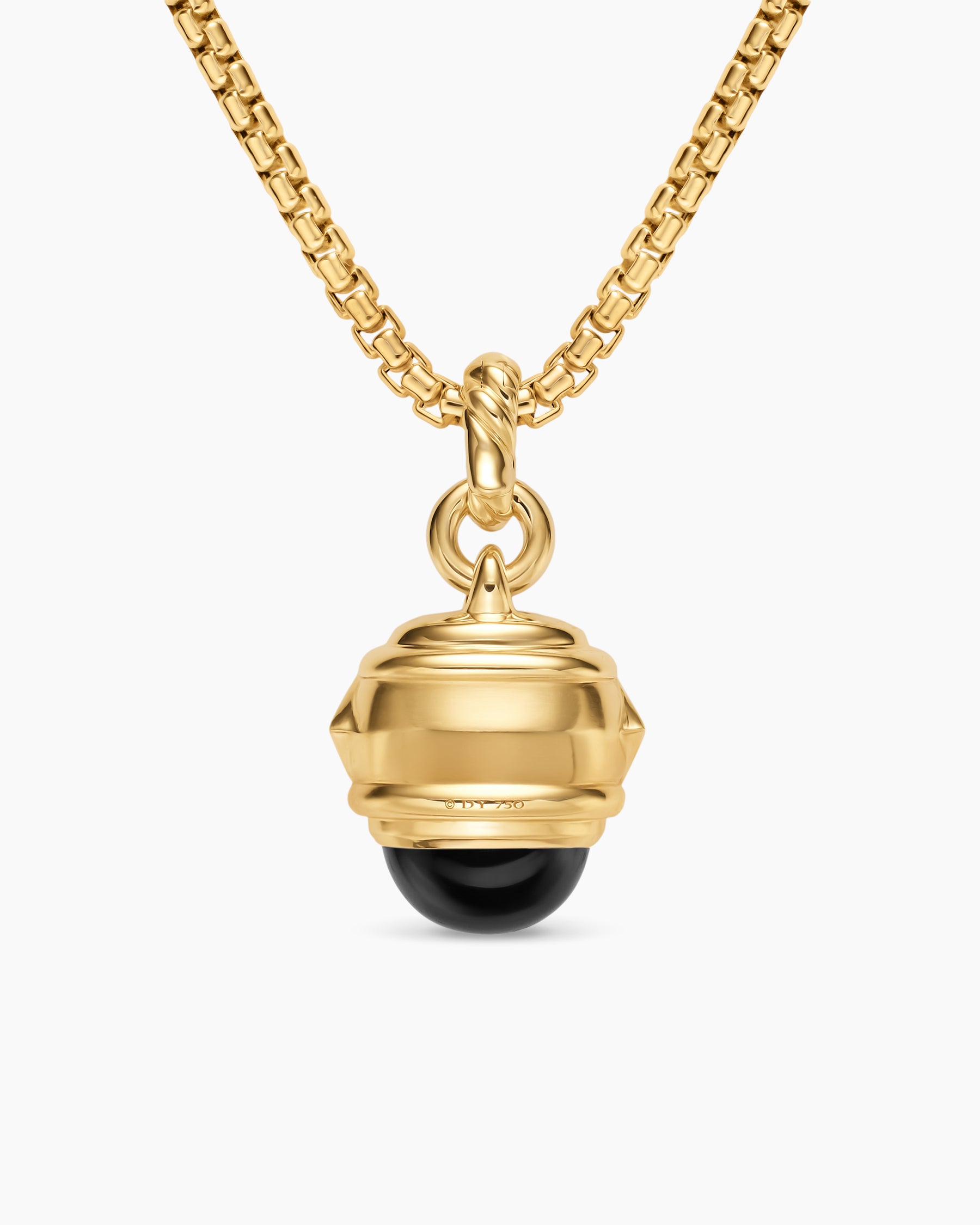 Renaissance Amulet in 18K Yellow Gold with Black Onyx and Tsavorites, 19.8mm - Image 4